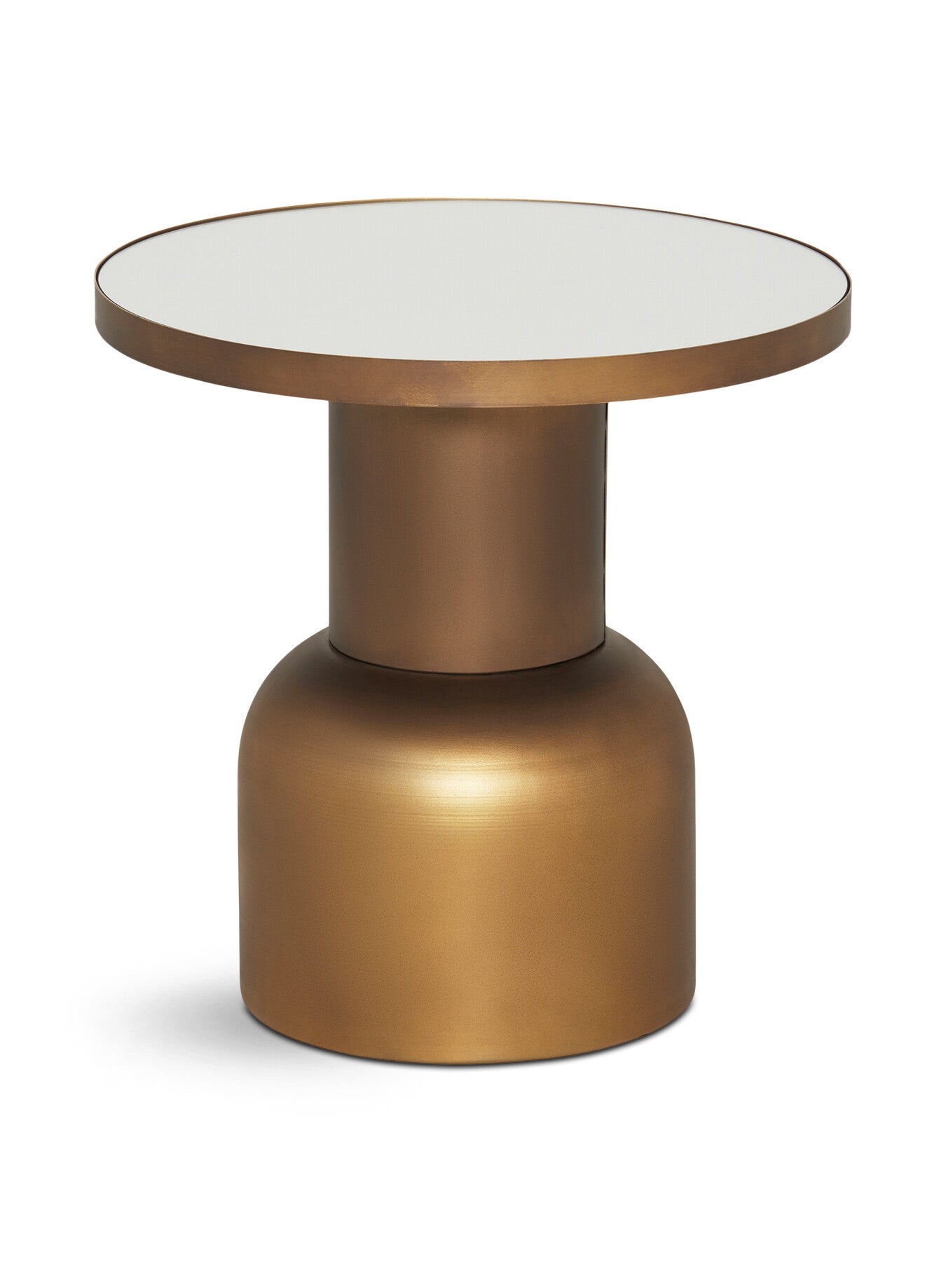 Large Burnished Metal Side Table Brown