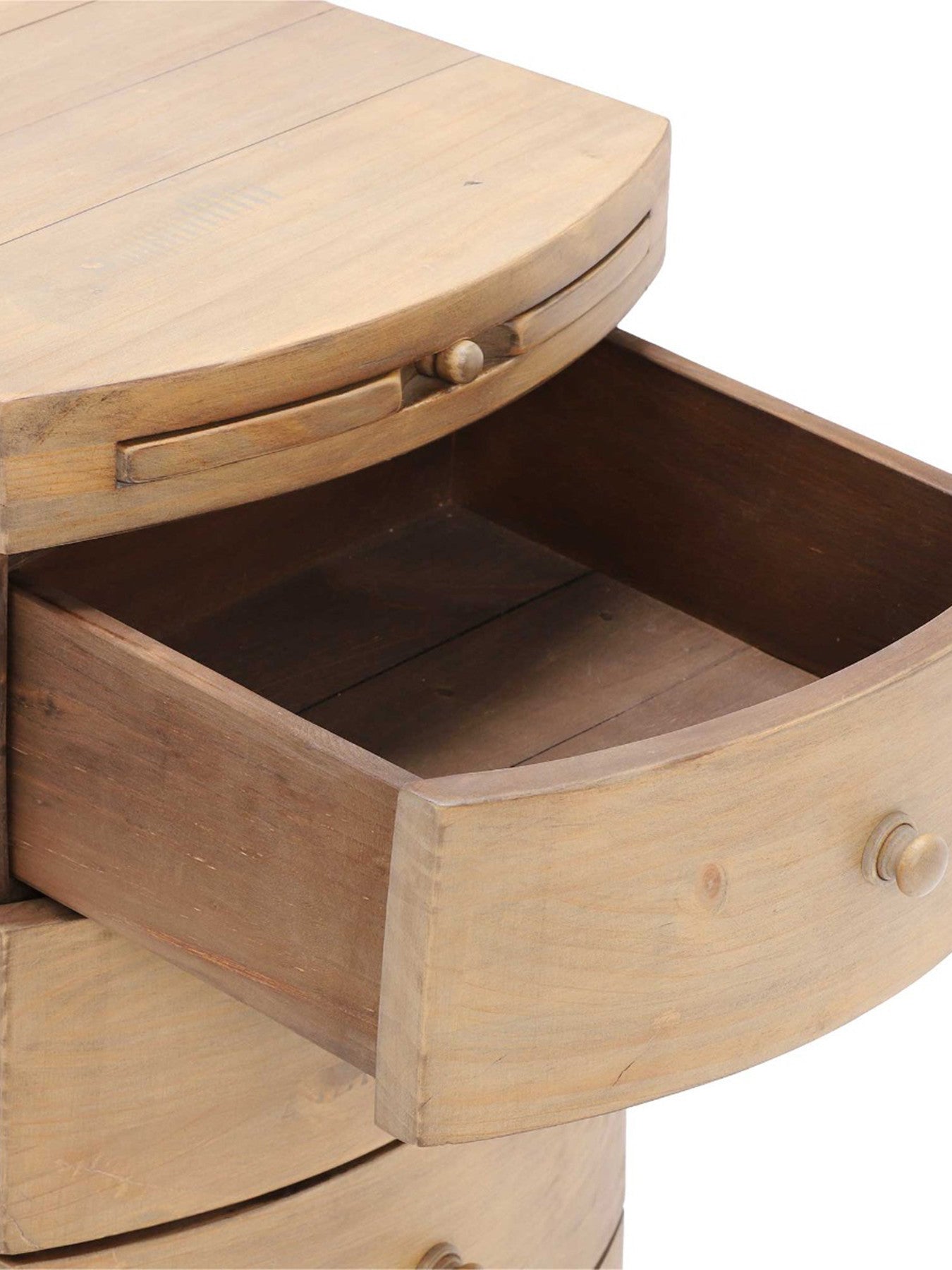 Lewes Reclaimed Wood 3 Drawer Bedside, Wheat