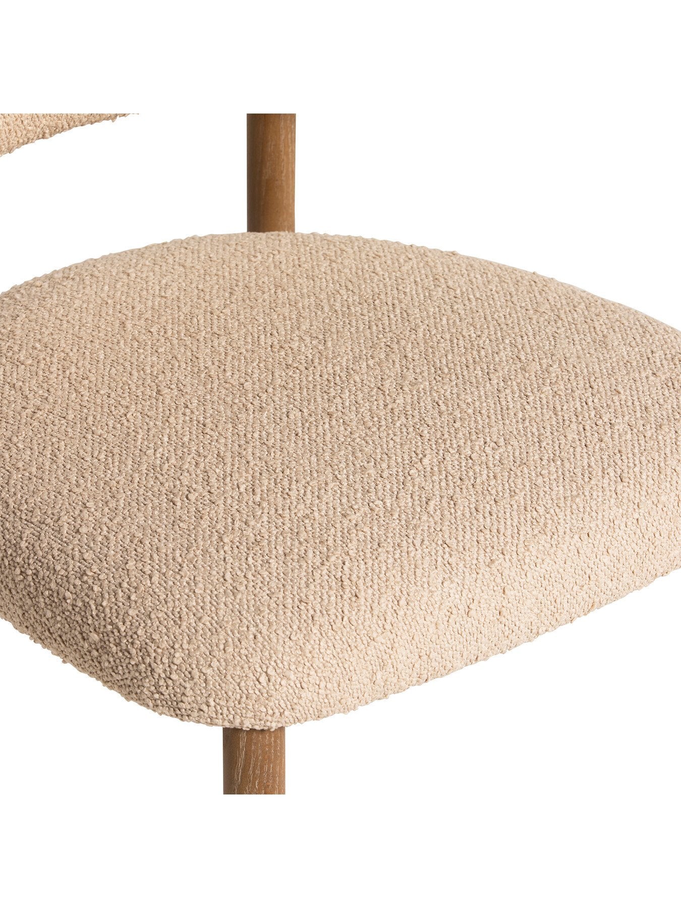 Neutral Lexa Neutral Boucle Open Back Curved Dining Chair