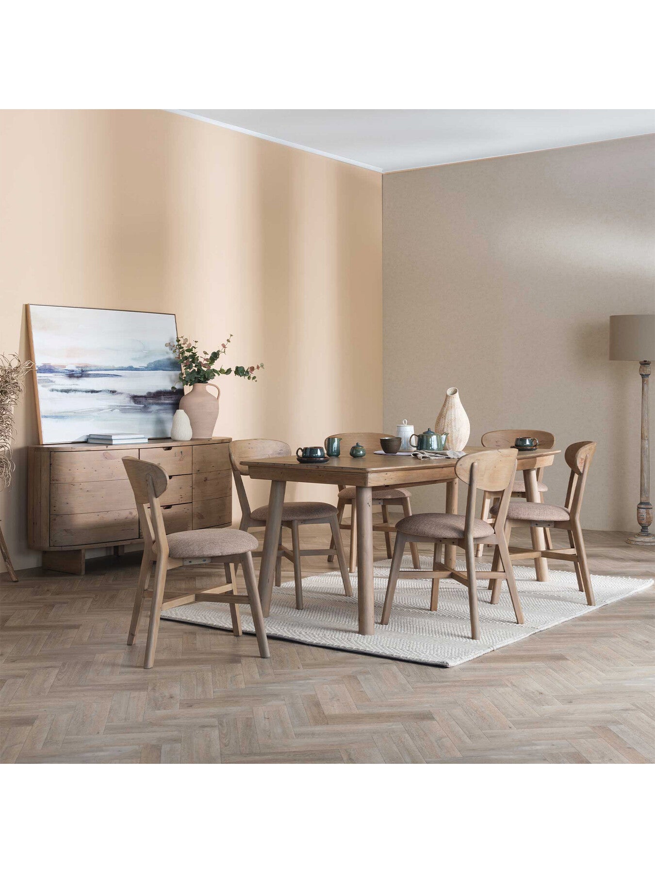 Brown Lathan Reclaimed Wood 140-190Cm Extending Dining Table