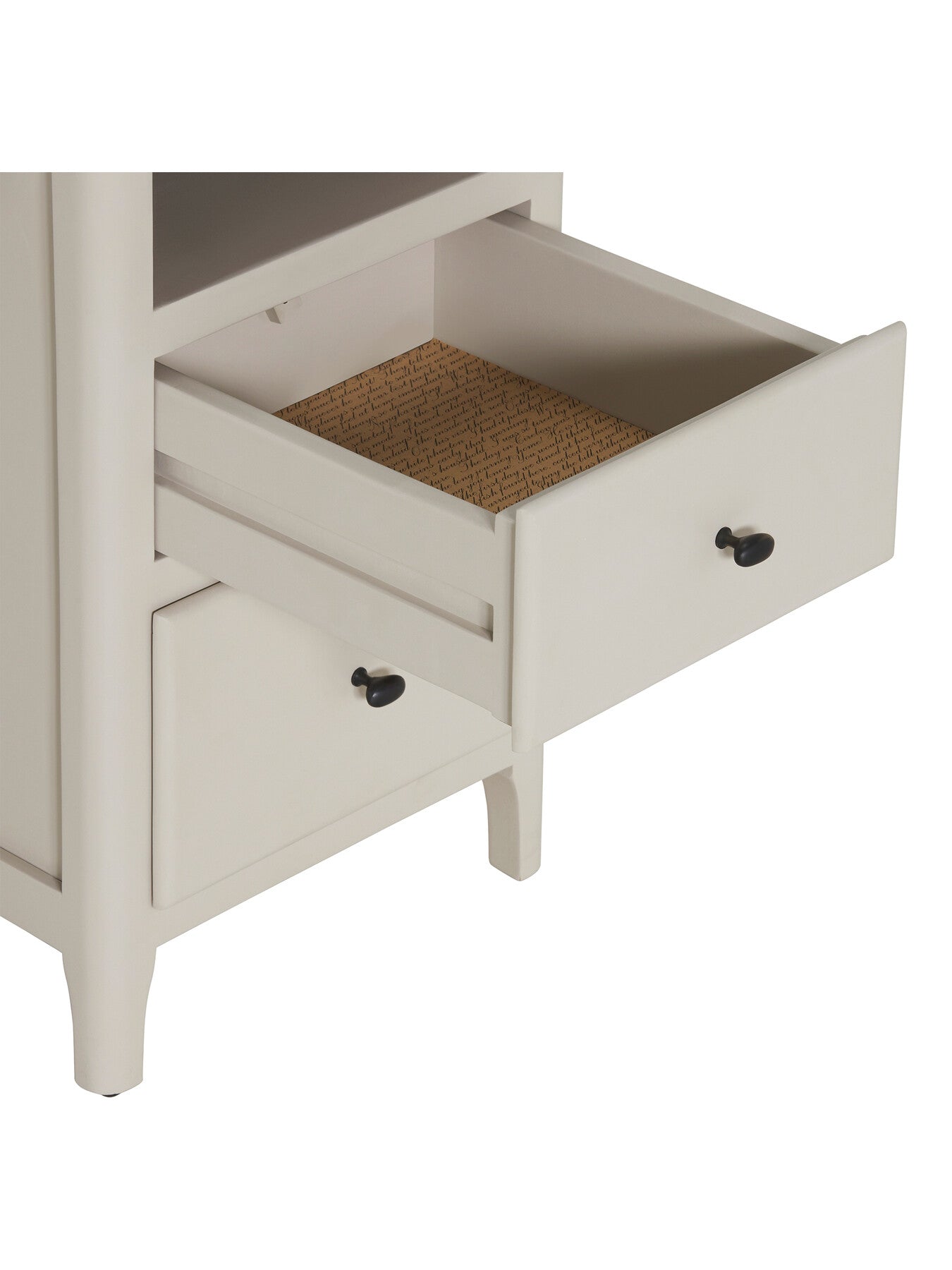 Neutral Mara Mango Wood 2 Drawer Bedside With Open Shelf Uni