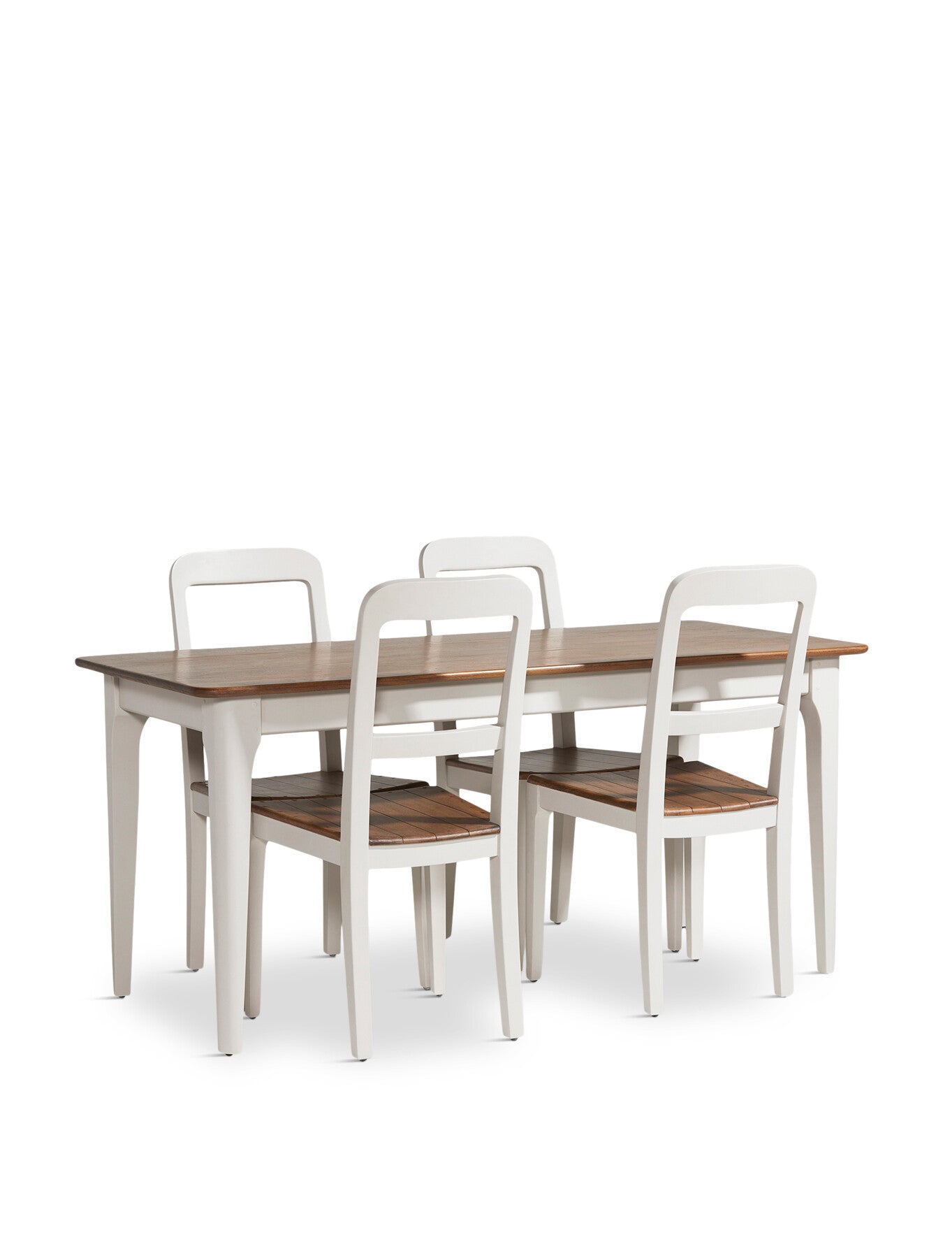 White Mara Small Wood 165Cm Dining Table And 5 Side Chairs