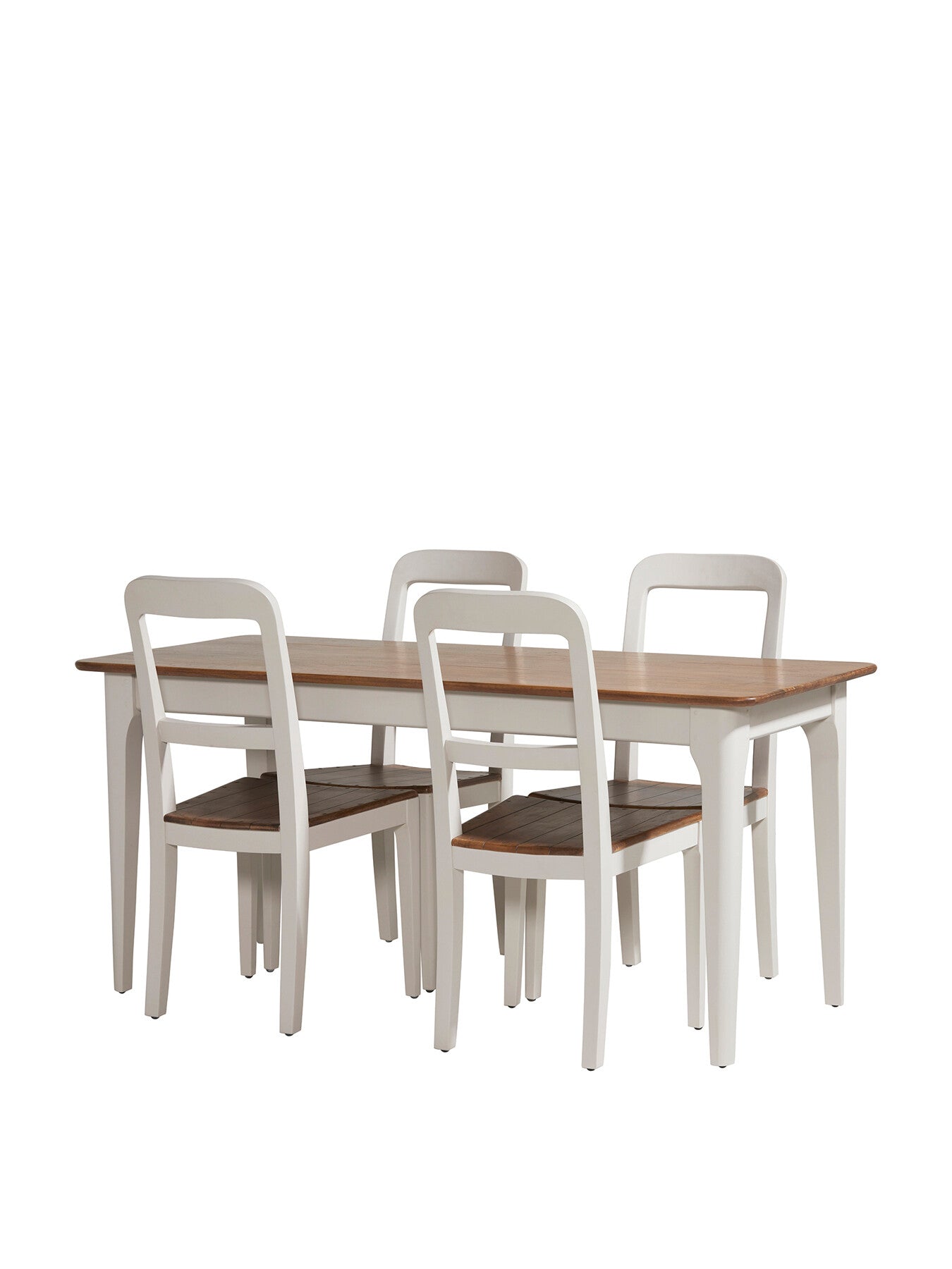 White Mara Small Wood 165Cm Dining Table And 5 Side Chairs