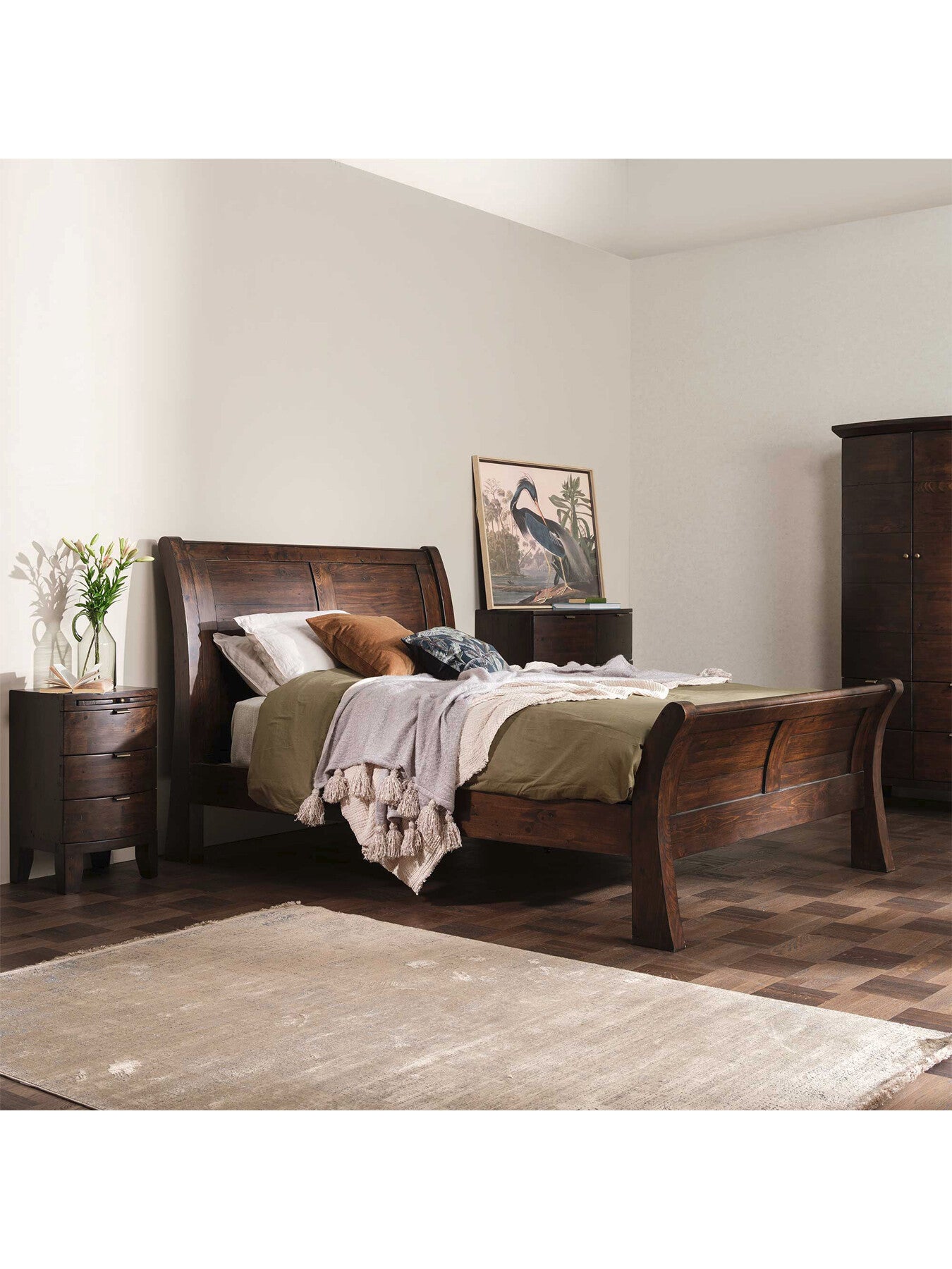 Navajos Reclaimed Wood Panel King Bed Frame