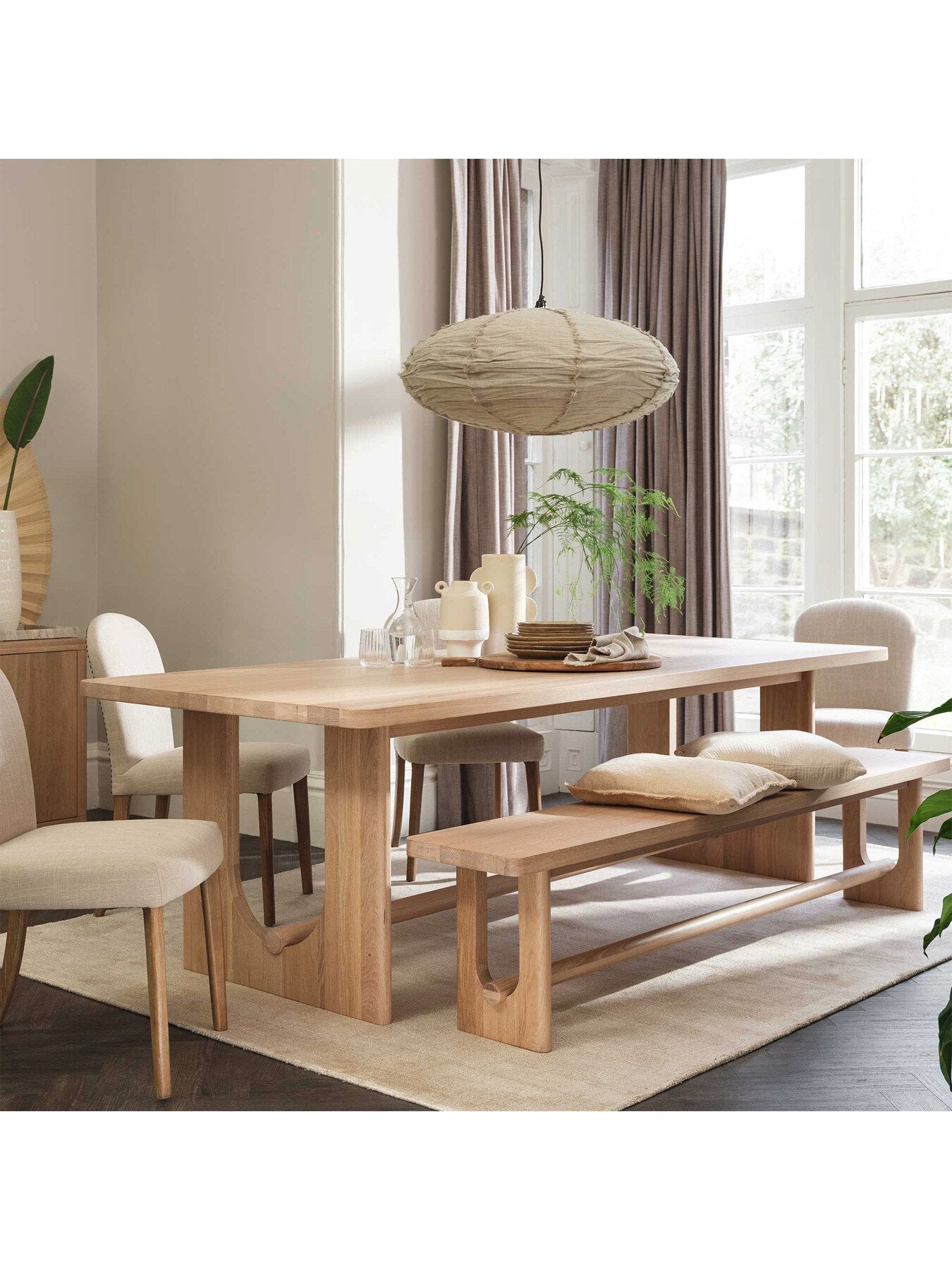 Brown Olav Neutral Wood 240Cm Dining Table, Seats 6-8