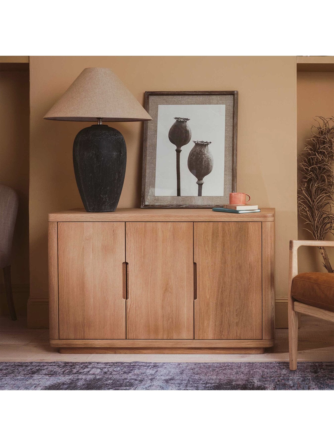 Brown Olav Neutral Wood 3 Door Sideboard