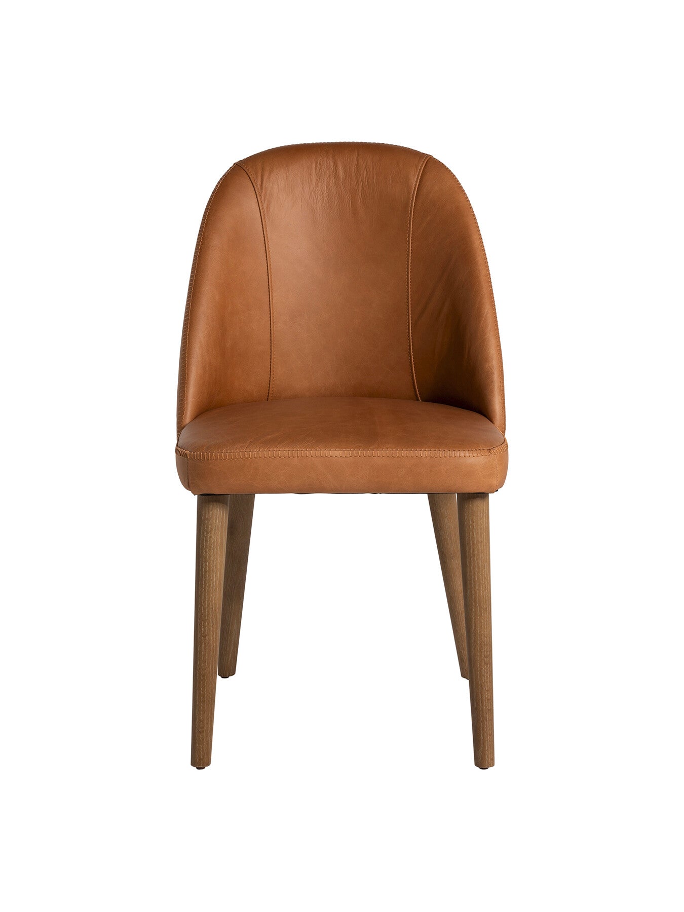 Rogan Tan Brown Leather Dining Chair