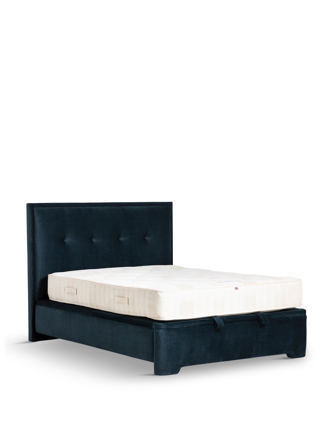 Blue Ripley Blue Fabric Double Ottoman Bed Frame