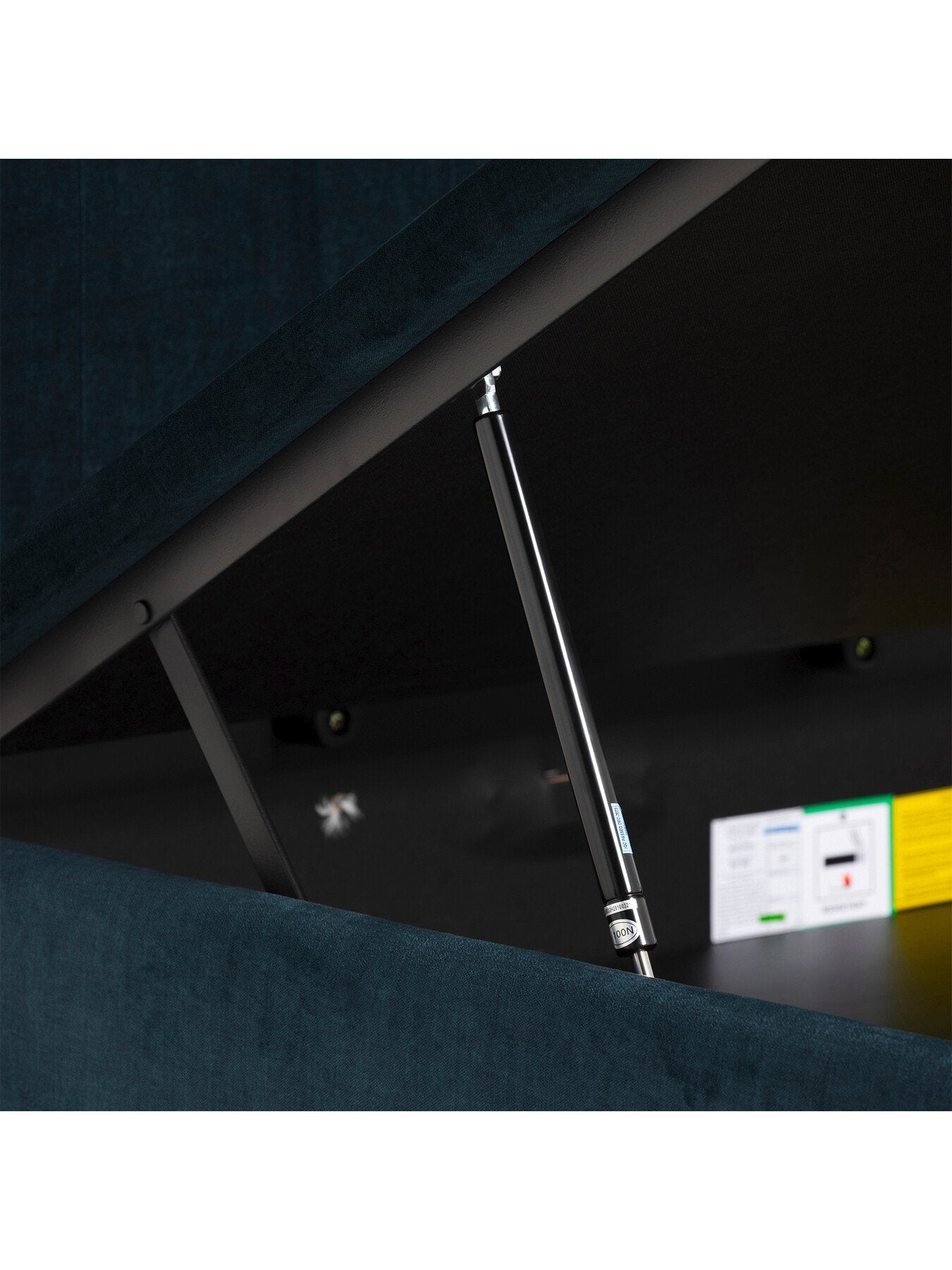 Blue Ripley Blue Fabric Double Ottoman Bed Frame