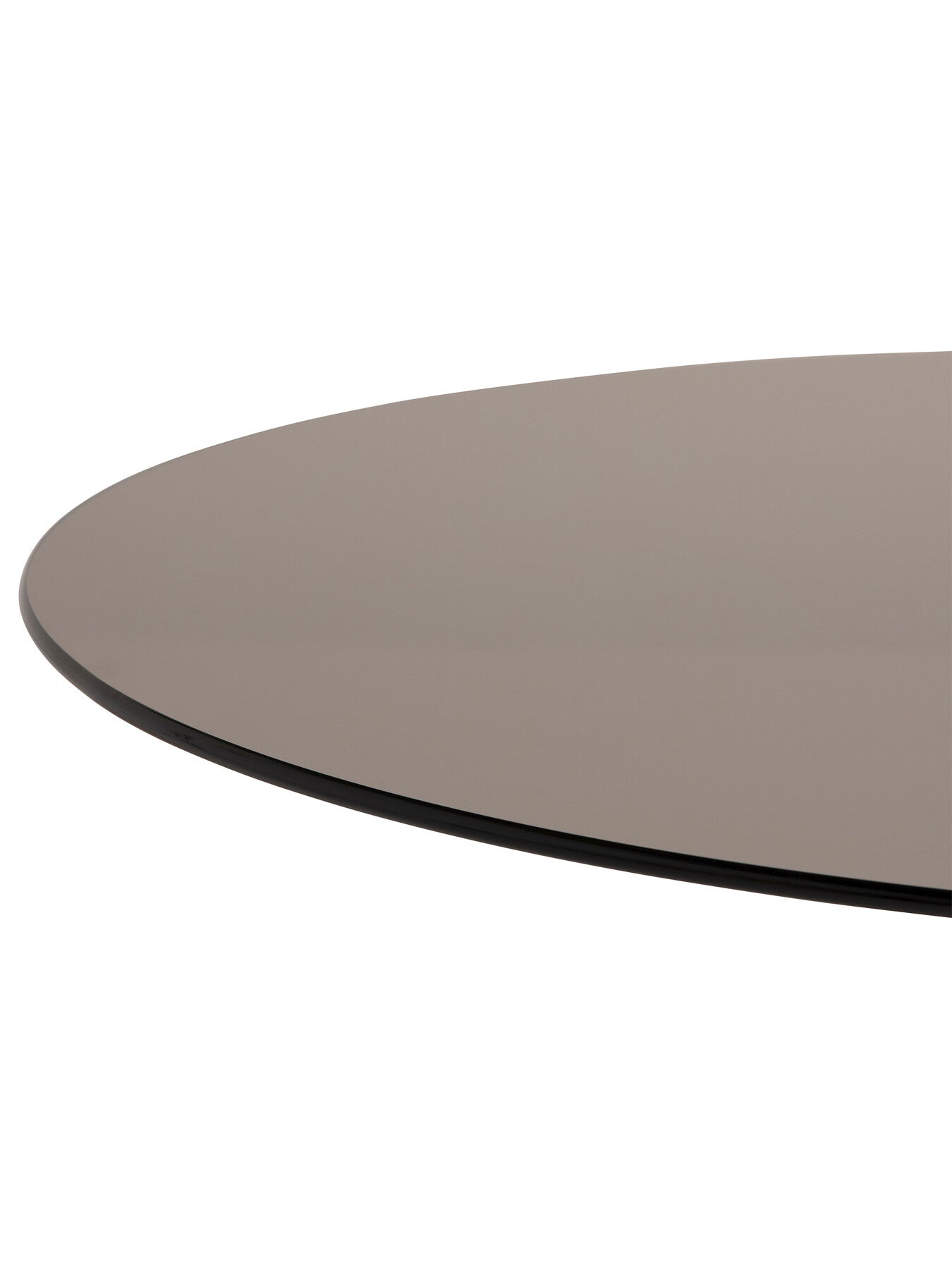 Brown Rumi Round Smoked Tempered Glass and Bronze Metal Base