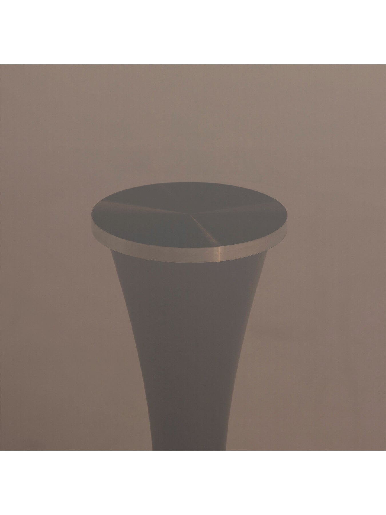 Brown Rumi Round Smoked Tempered Glass and Bronze Metal Base