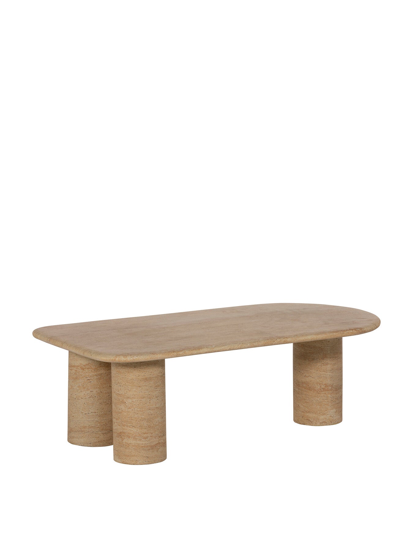 Sierra Travertine Effect 110cm Round End Coffee Table