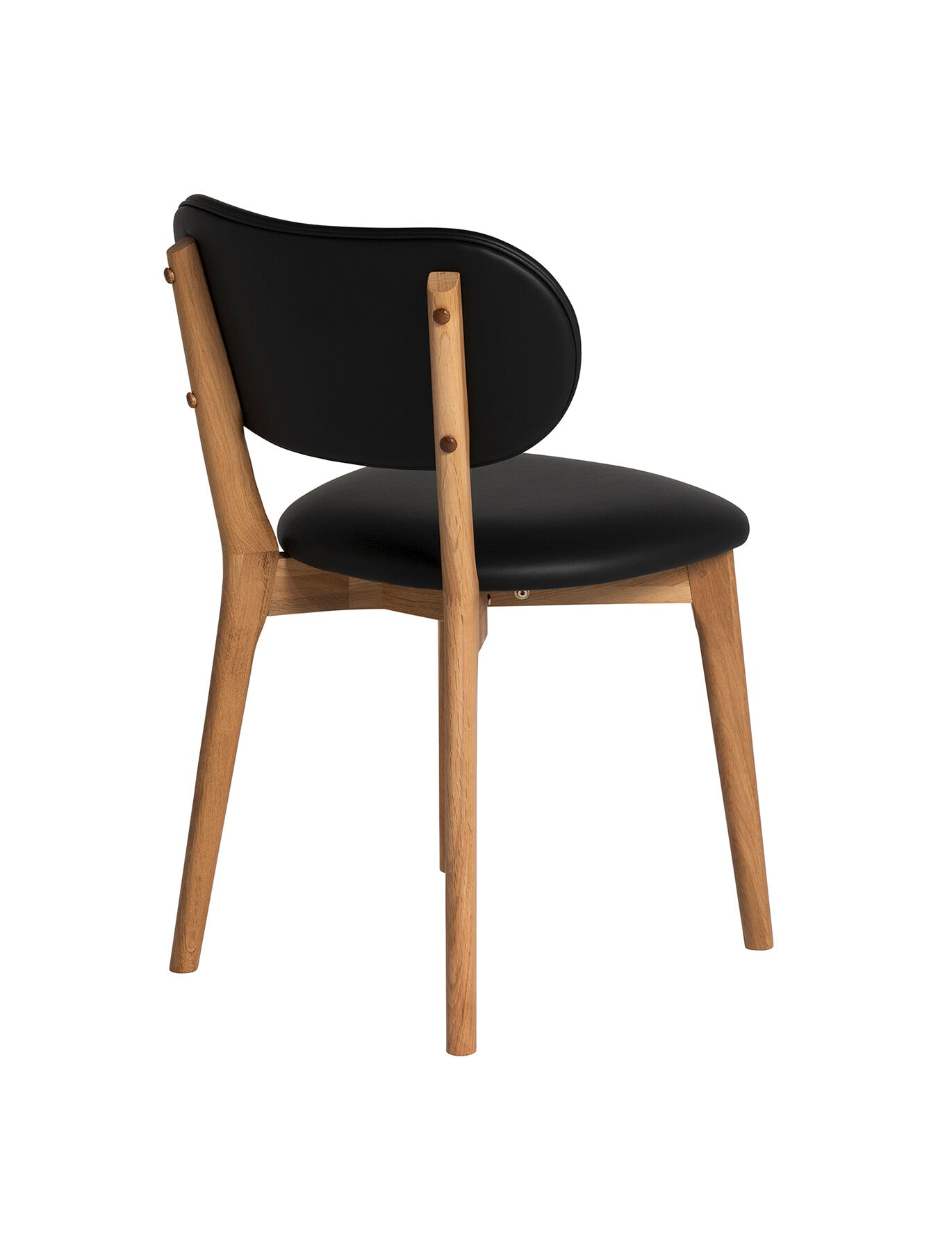 Black Sandara Black Faux Leather Natural Oak Dining Chair