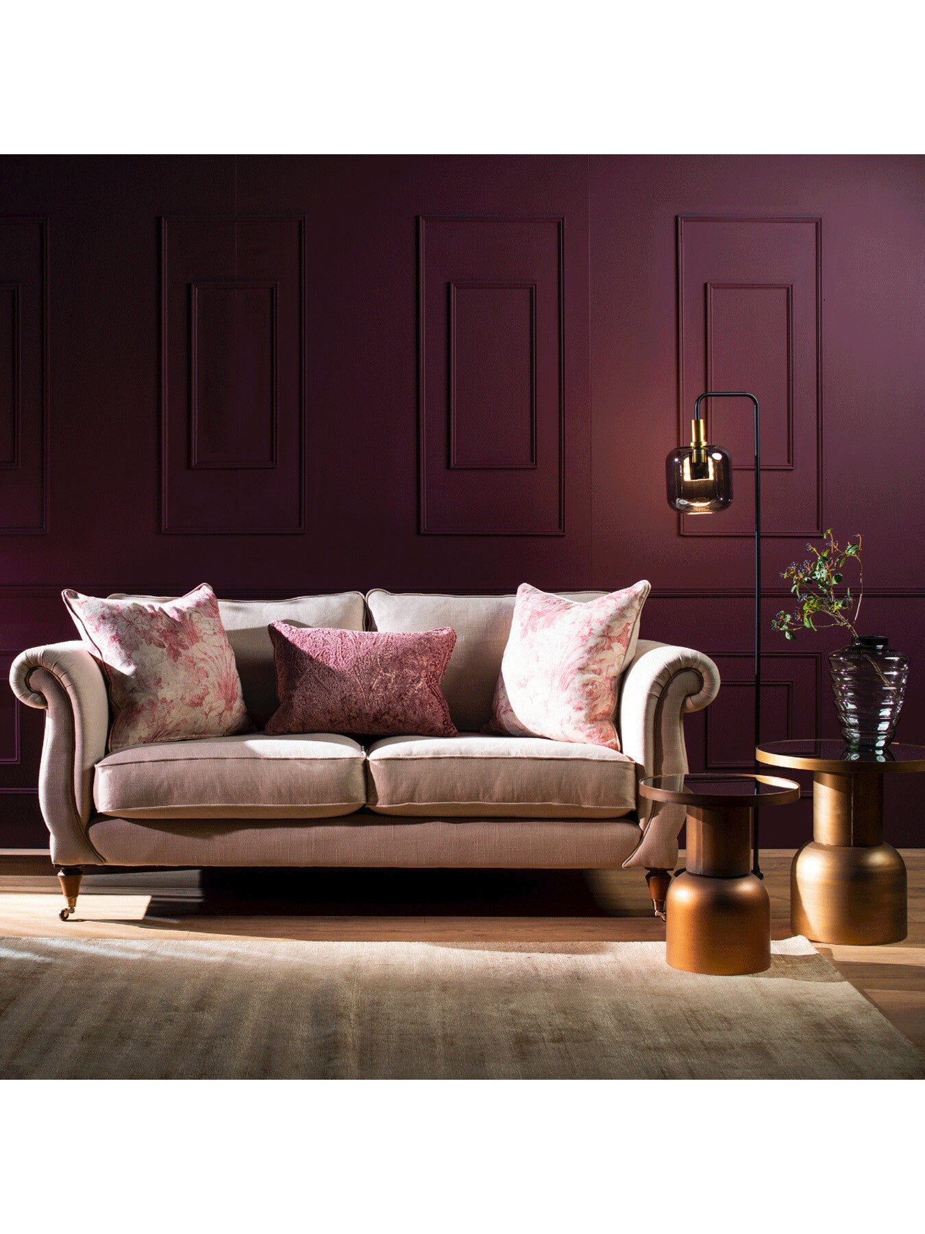 Small Burnished Metal Side Table