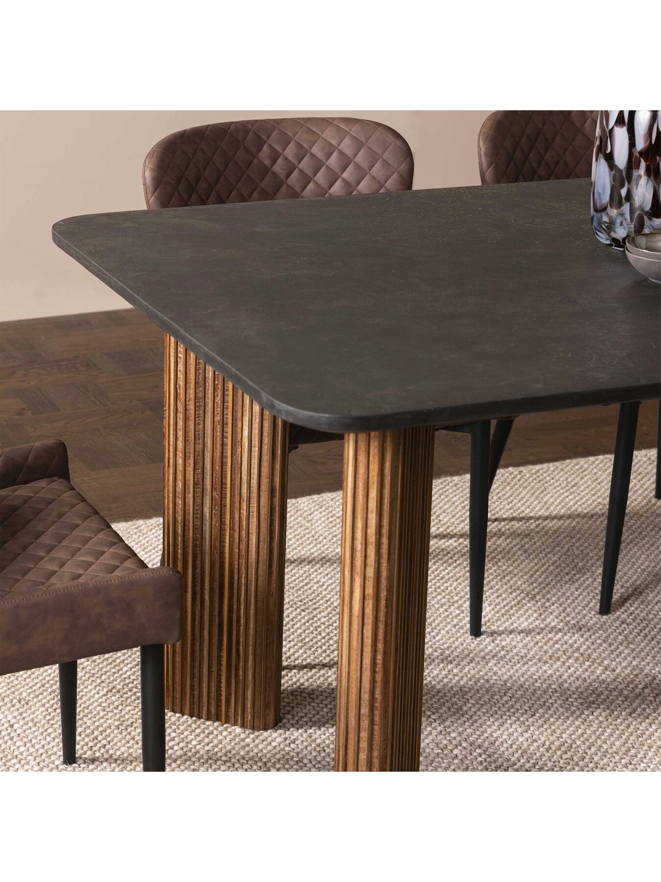 Brown Trinidad Reclaimed Teak Wood Dining Table