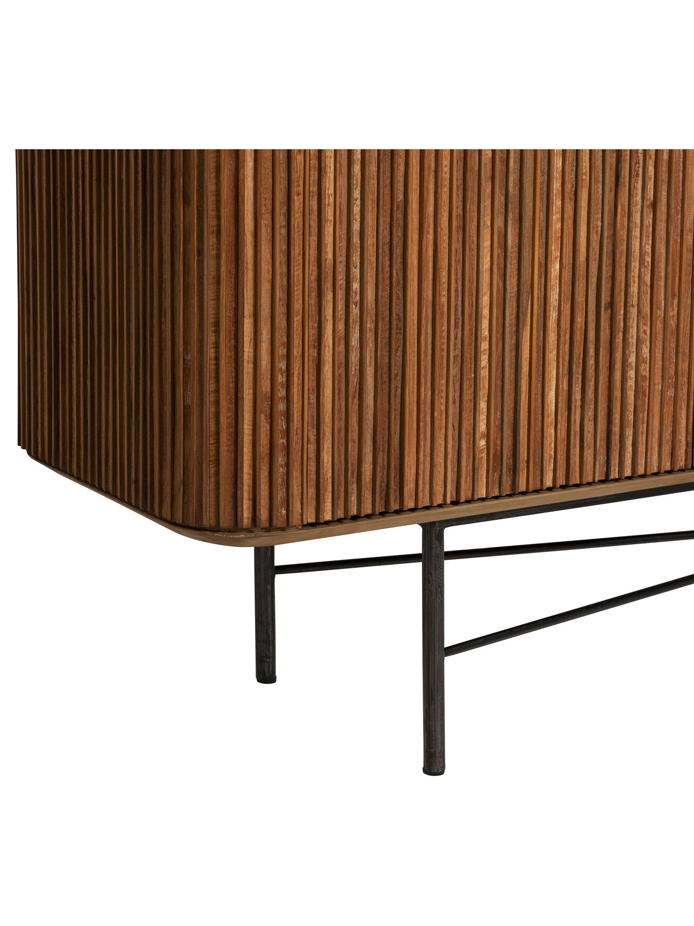 Brown Trinidad Fluted Reclaimed Teak Wood Sideboard, 200cm