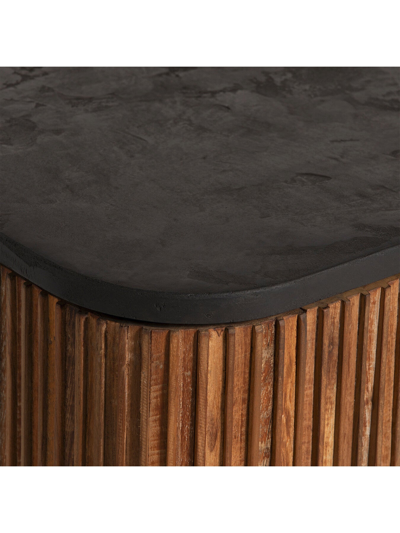 Brown Trinidad Fluted Reclaimed Teak Wood Sideboard, 200cm