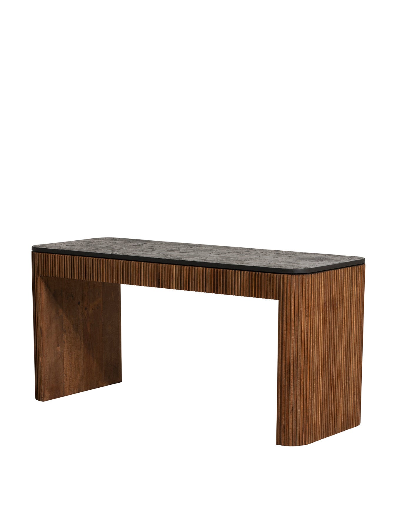 Brown Trinidad Fluted Reclaimed Teak Wood Office Desk