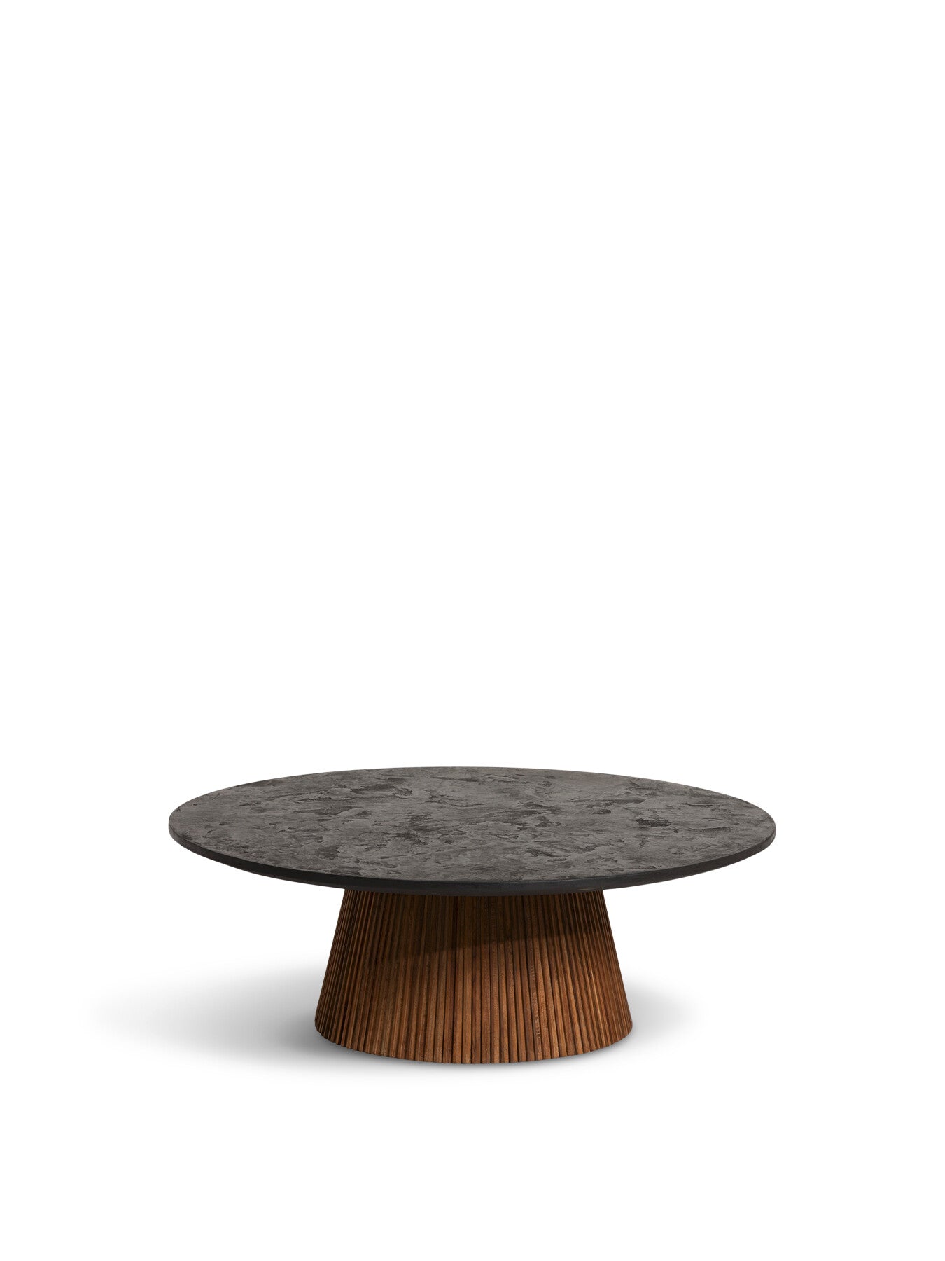 Brown Trinidad Reclaimed Teak Wood Large Round Coffee Table
