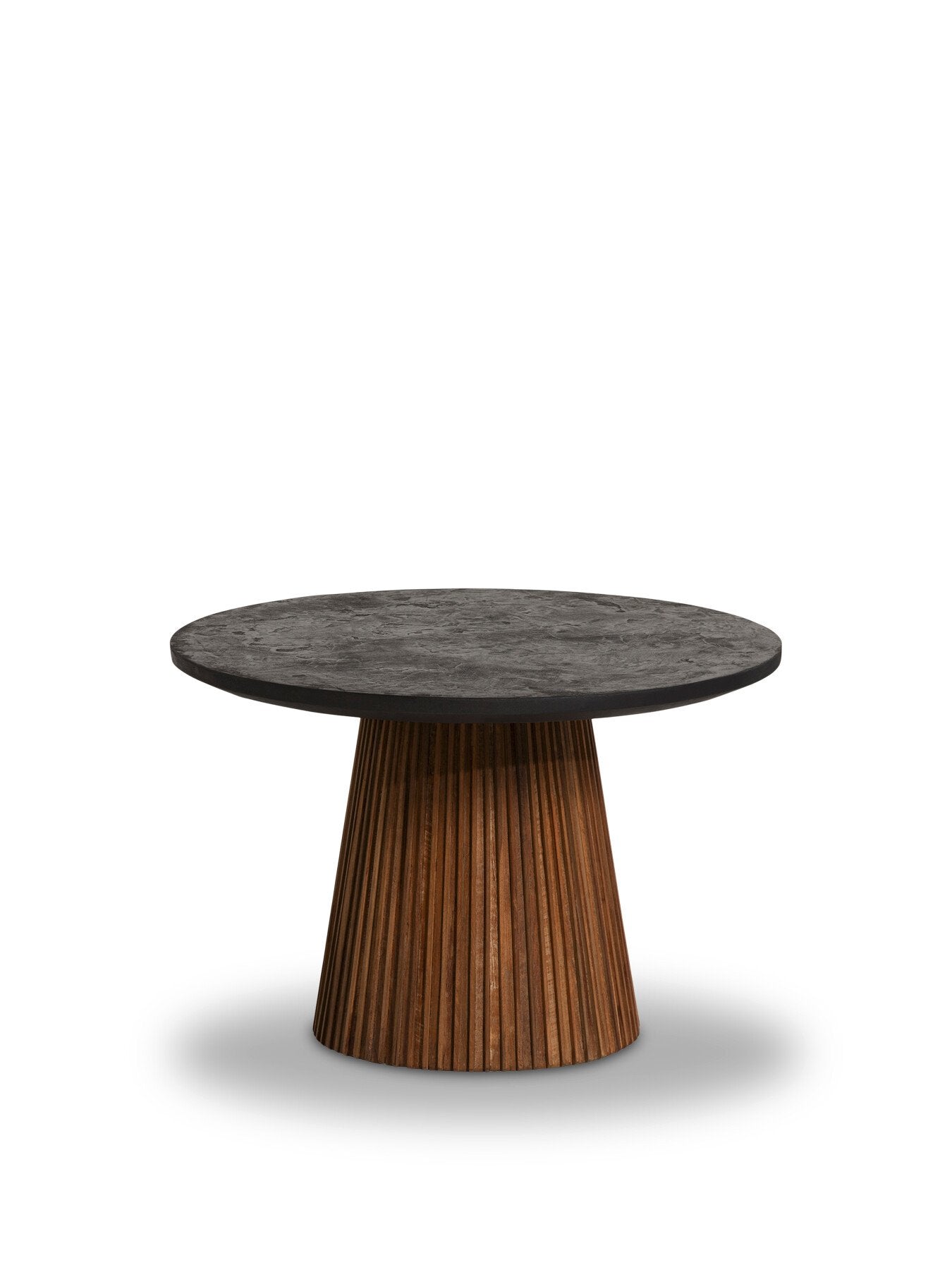 Brown Trinidad Reclaimed Teak Wood Medium Round Coffee Table