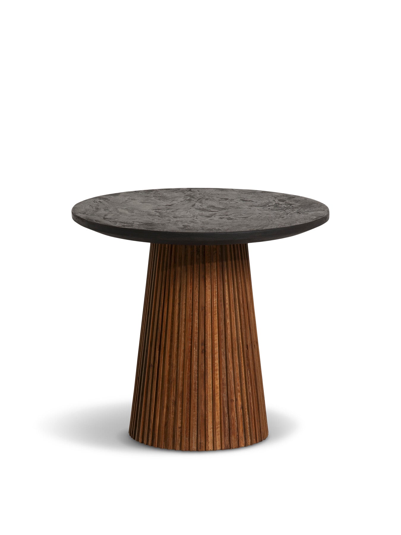 Brown Trinidad Reclaimed Teak Wood Small Round Coffee Table