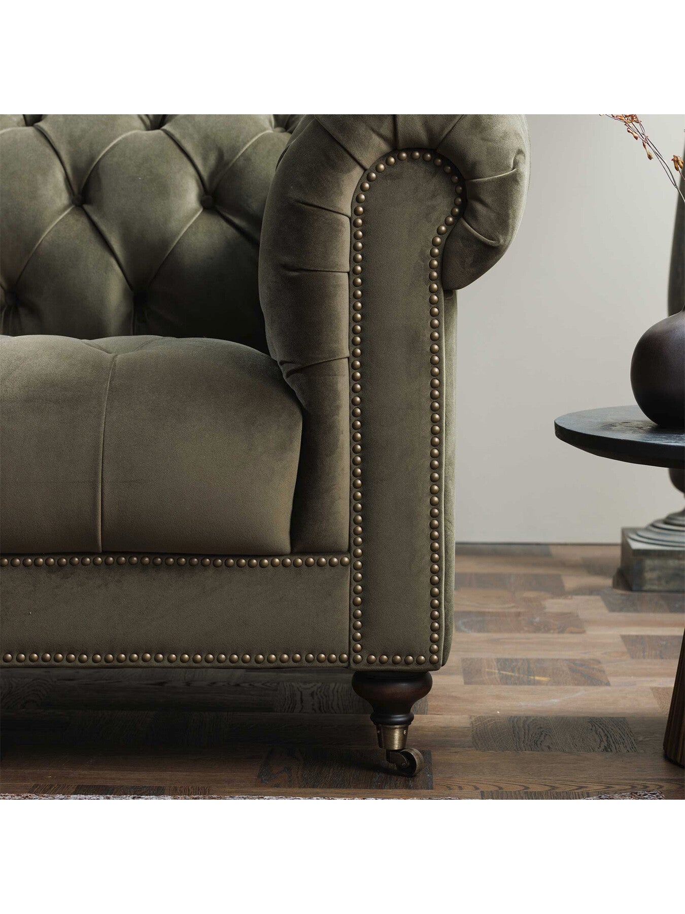 Green Ullswater Green Velvet Chesterfield Armchair