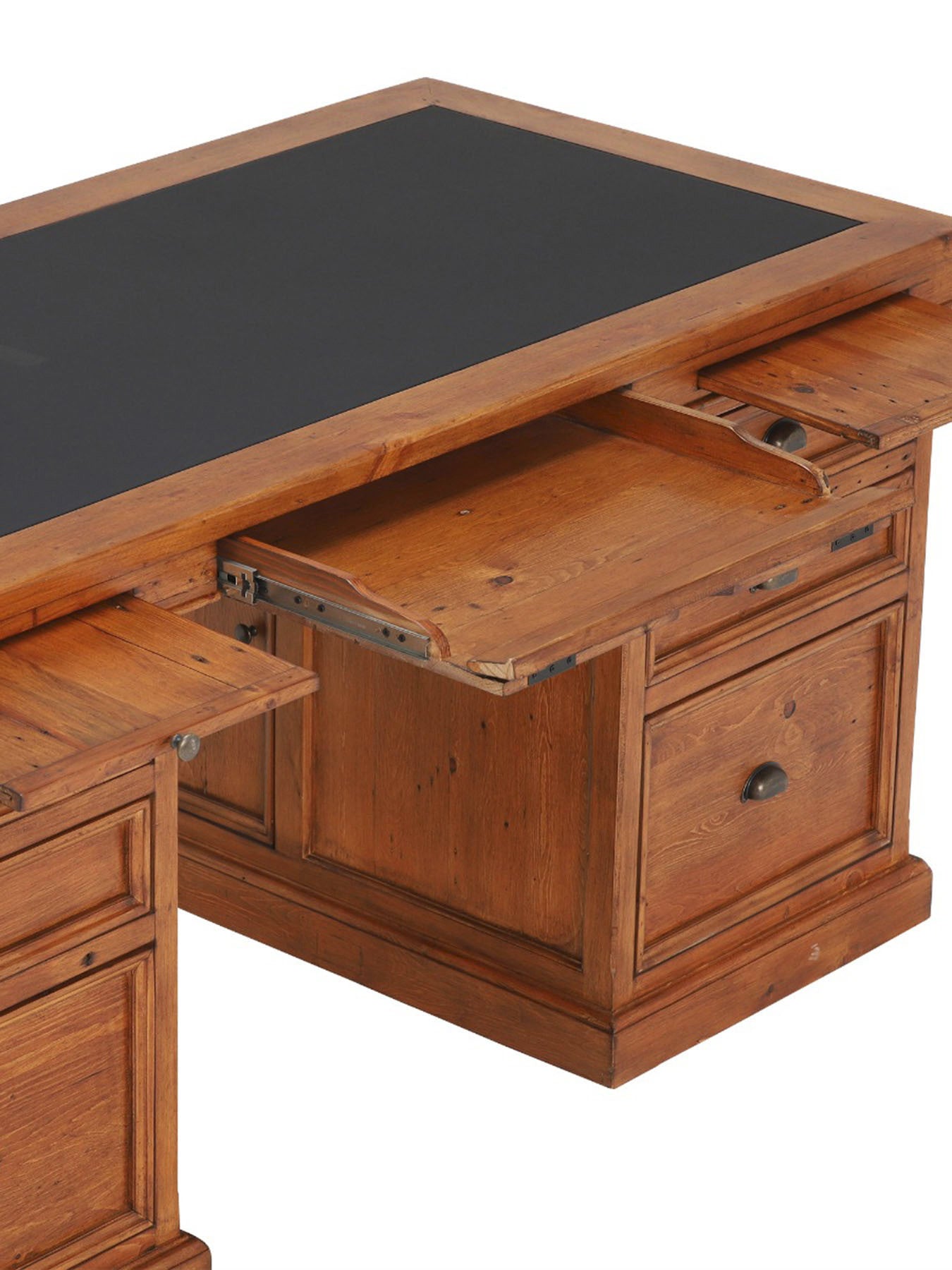 Villiers Reclaimed Wood Double Pedestal Desk