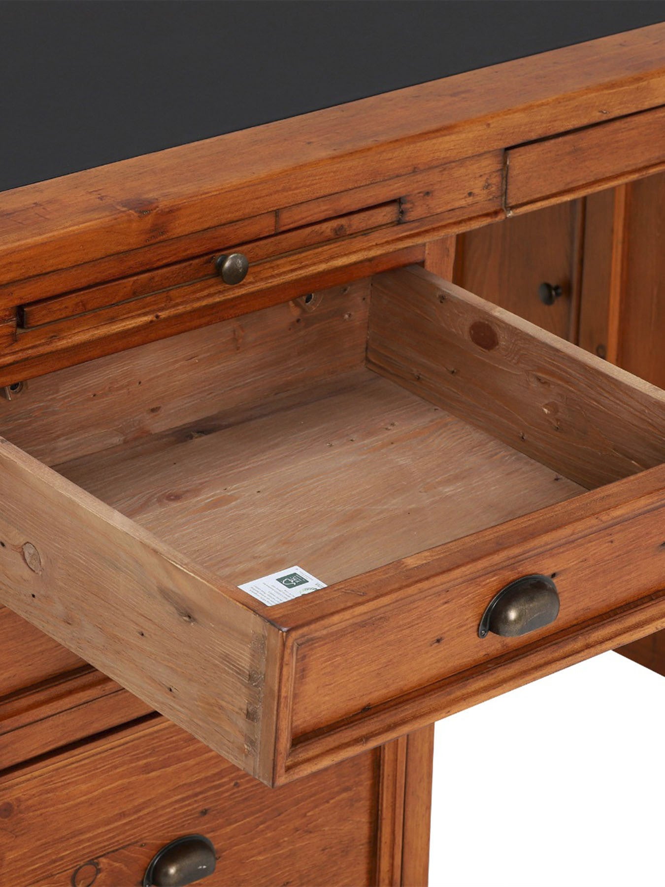 Villiers Reclaimed Wood Double Pedestal Desk