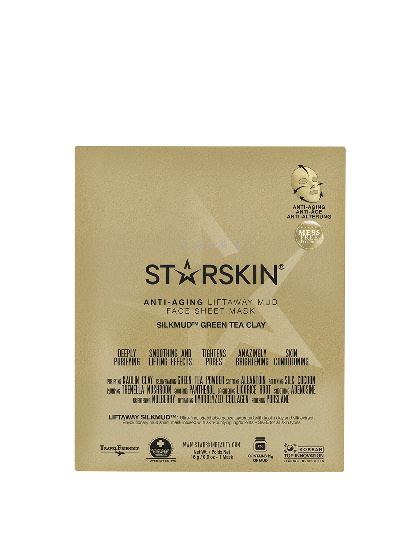 Silkmud Green Tea Clay Anti-Ageing Liftaway Mud Face Sheet Mask