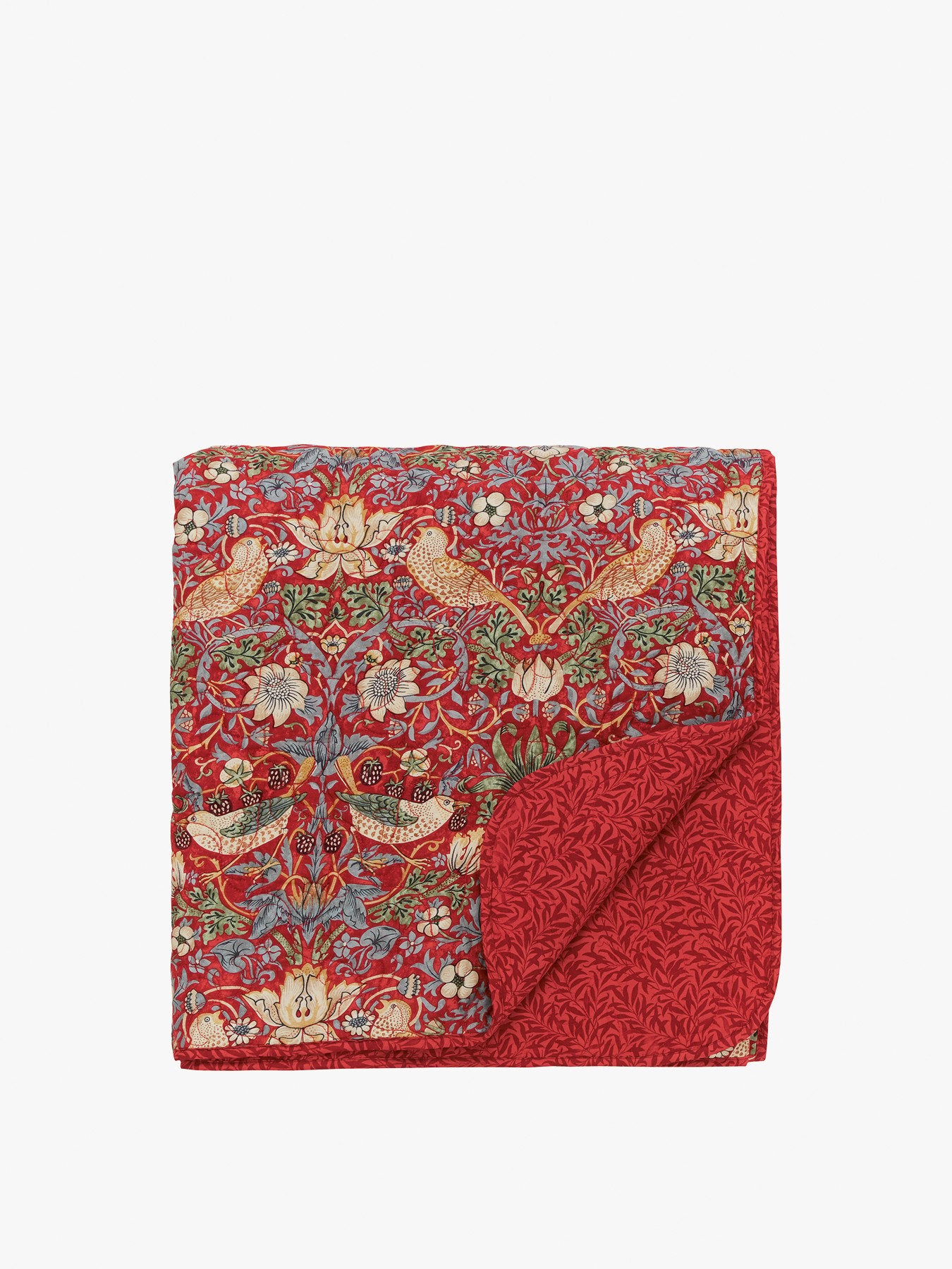 Strawberry Thief Quilted Throw