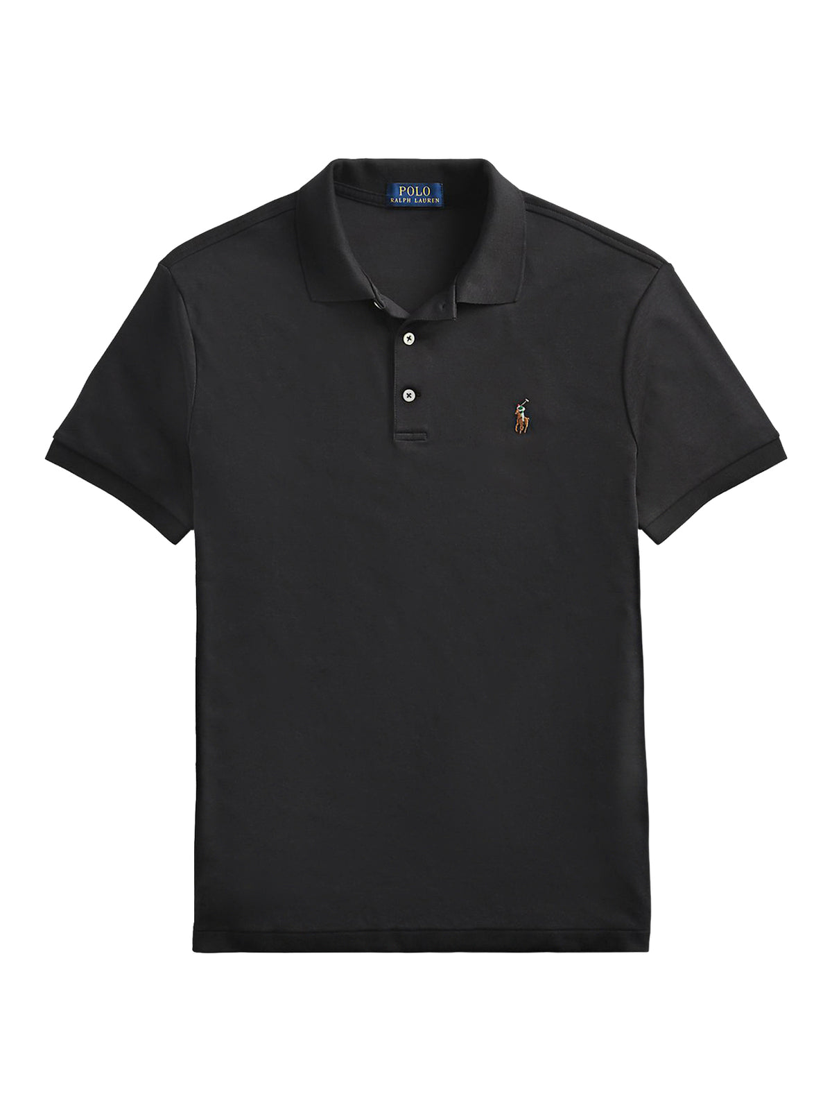Pima Plain Polo Top Black