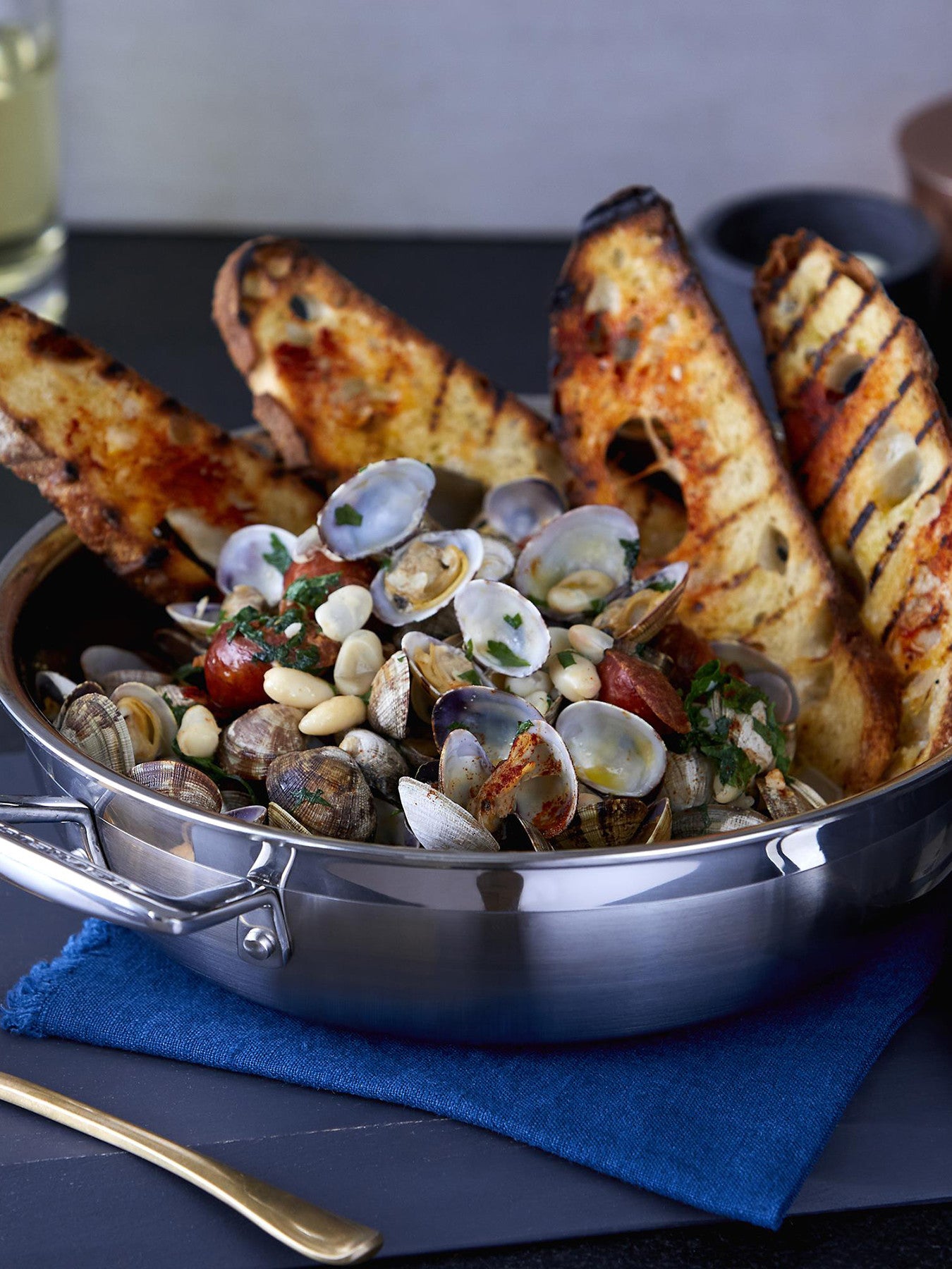 3-ply Stainless Steel Shallow Casserole with Lid 30cm