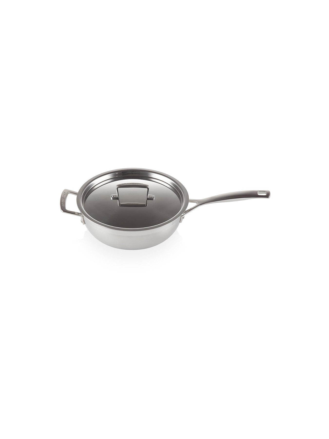 3-Ply Stainless Steel Non-Stick Chefs Pan with Lid and Helper Handle 24cm