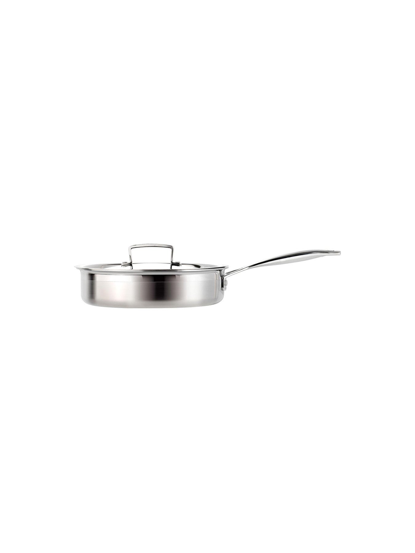 3-Ply Stainless Steel Uncoated Sauté Pan with Lid 24cm