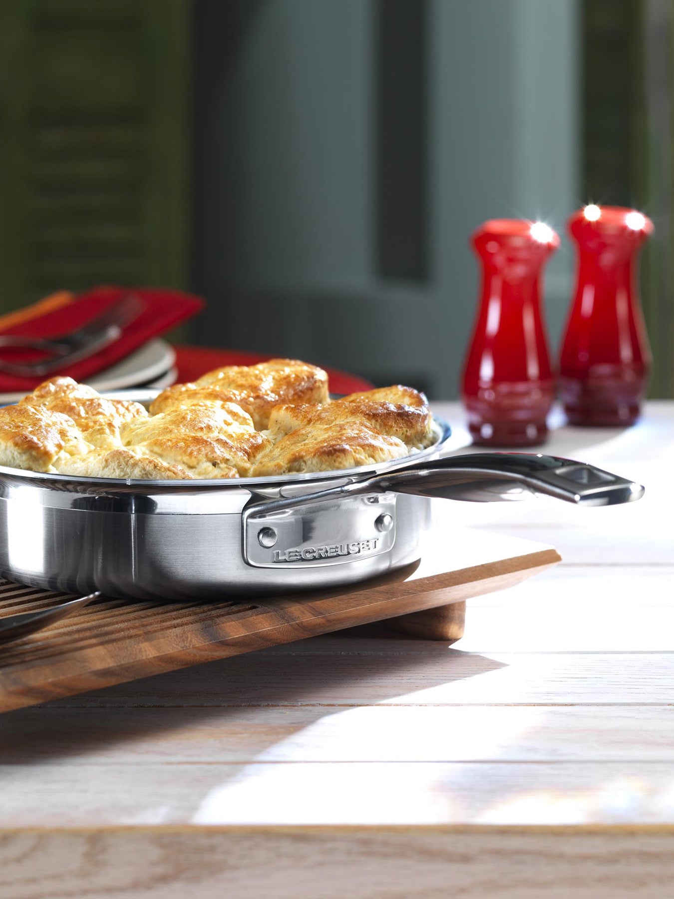 3-Ply Stainless Steel Uncoated Sauté Pan with Lid 24cm