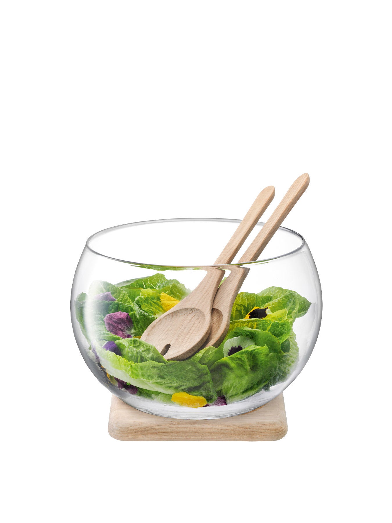 Serve Salad Set Oak Base