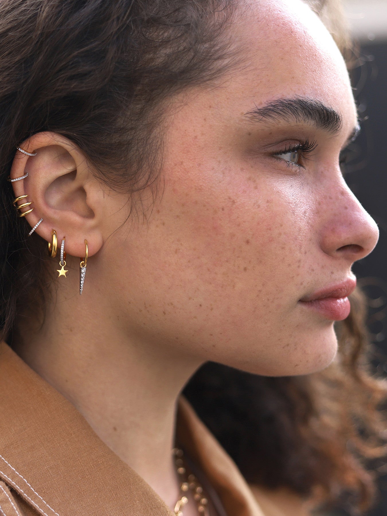 Mini Pave Dagger Charm Hoops