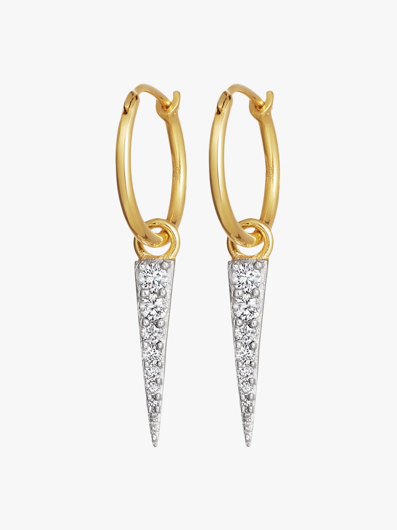 Mini Pave Dagger Charm Hoops