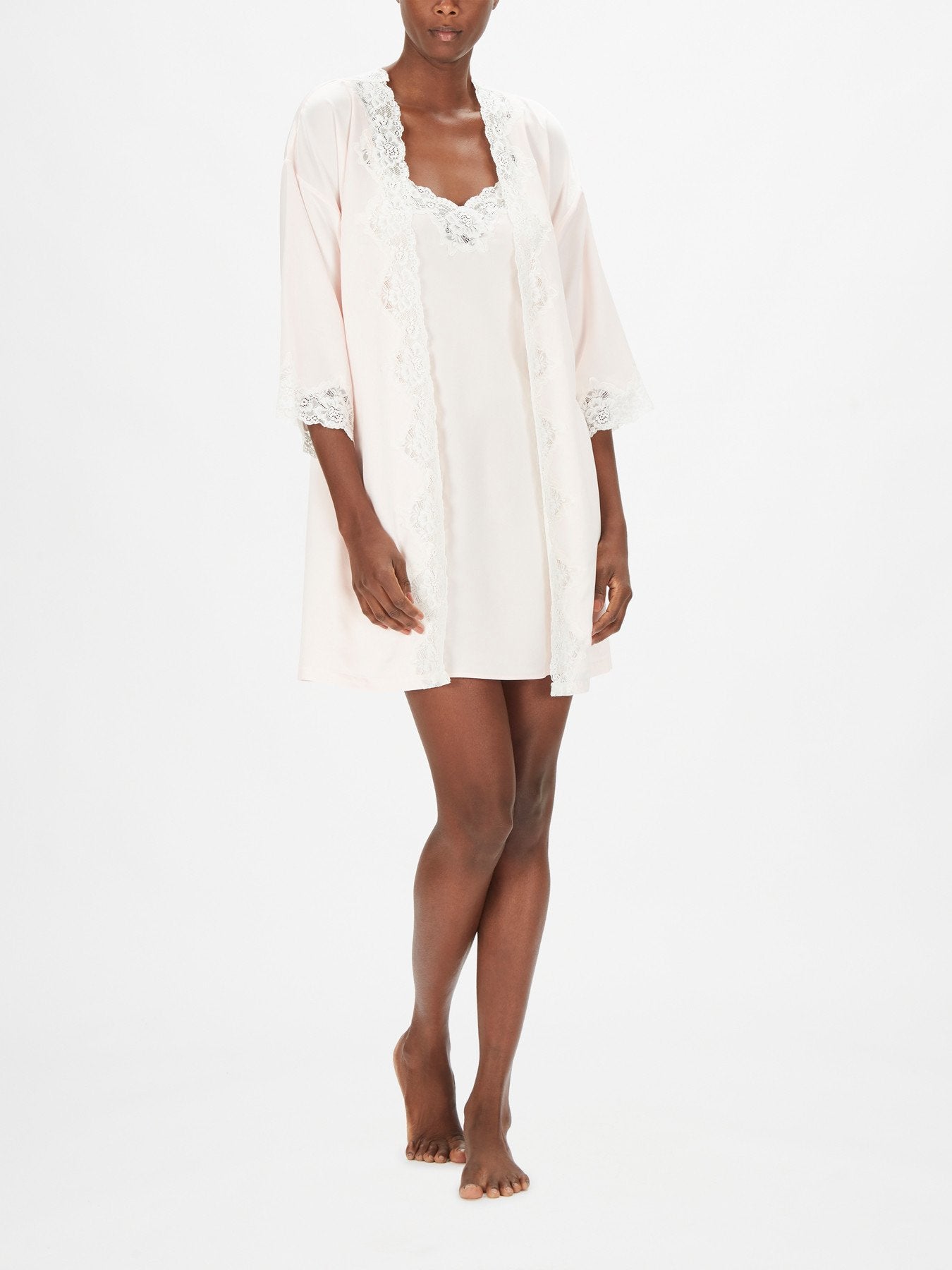 Signature Satin Lace Kimono