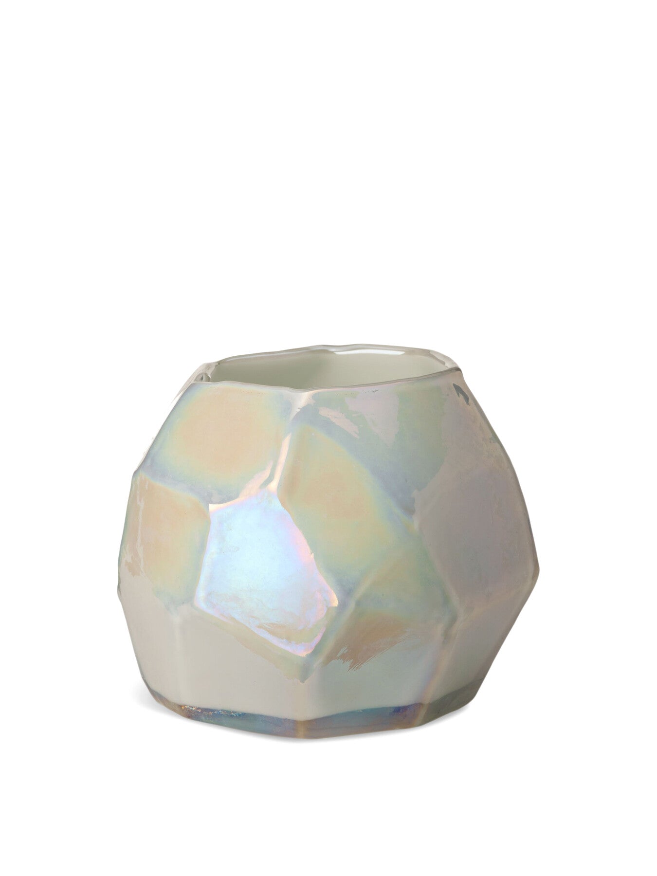 White Graphic Luster Candle holder