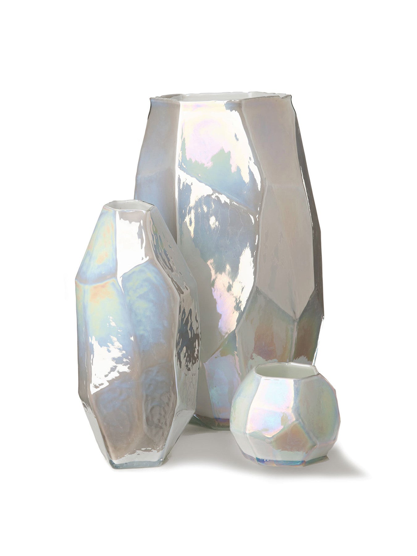 White Graphic Luster Candle holder