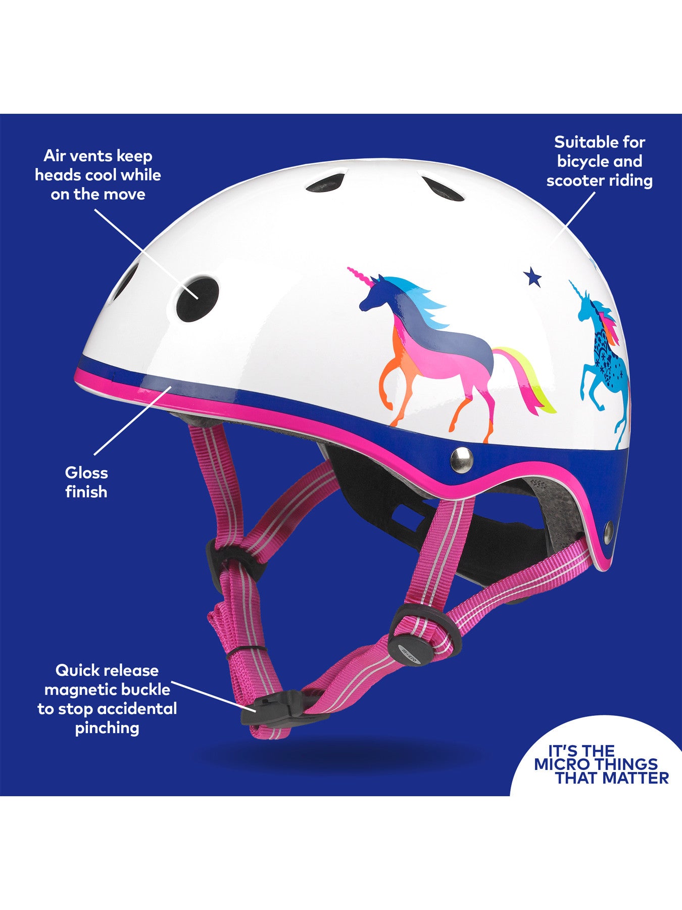 Micro Deluxe Unicorn Helmet - Medium 54-58cm