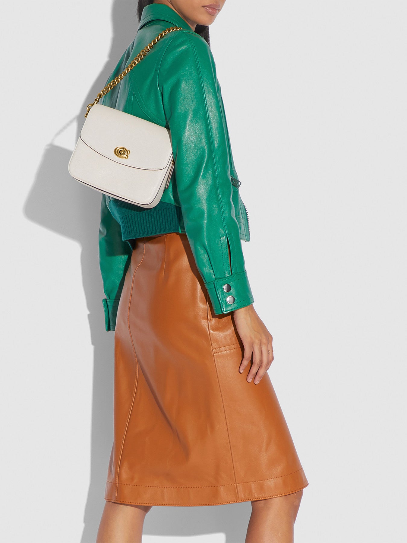 Cassie 19 Leather Crossbody Bag Chalk