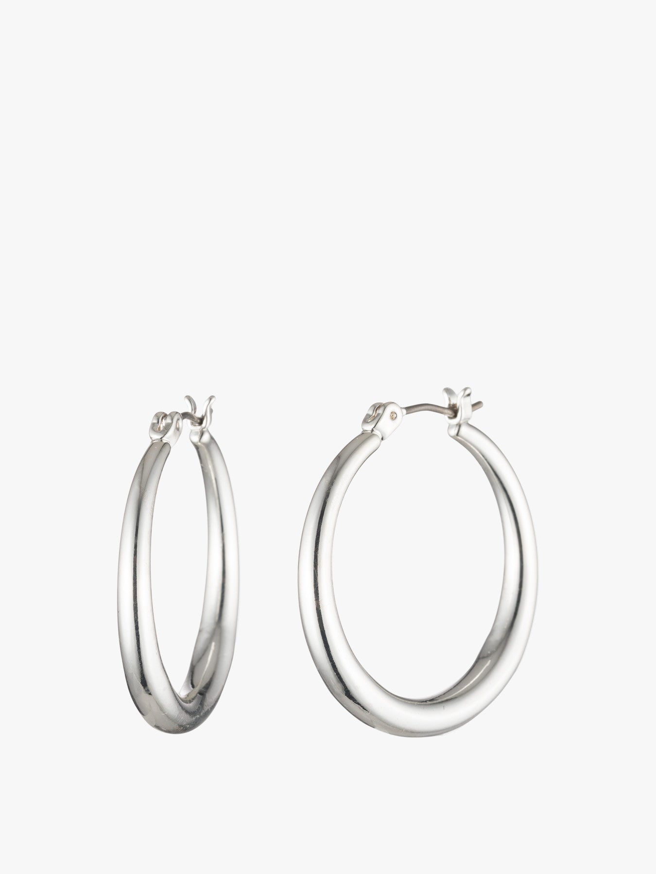 Silver Tone Gradual Hoop Earrings