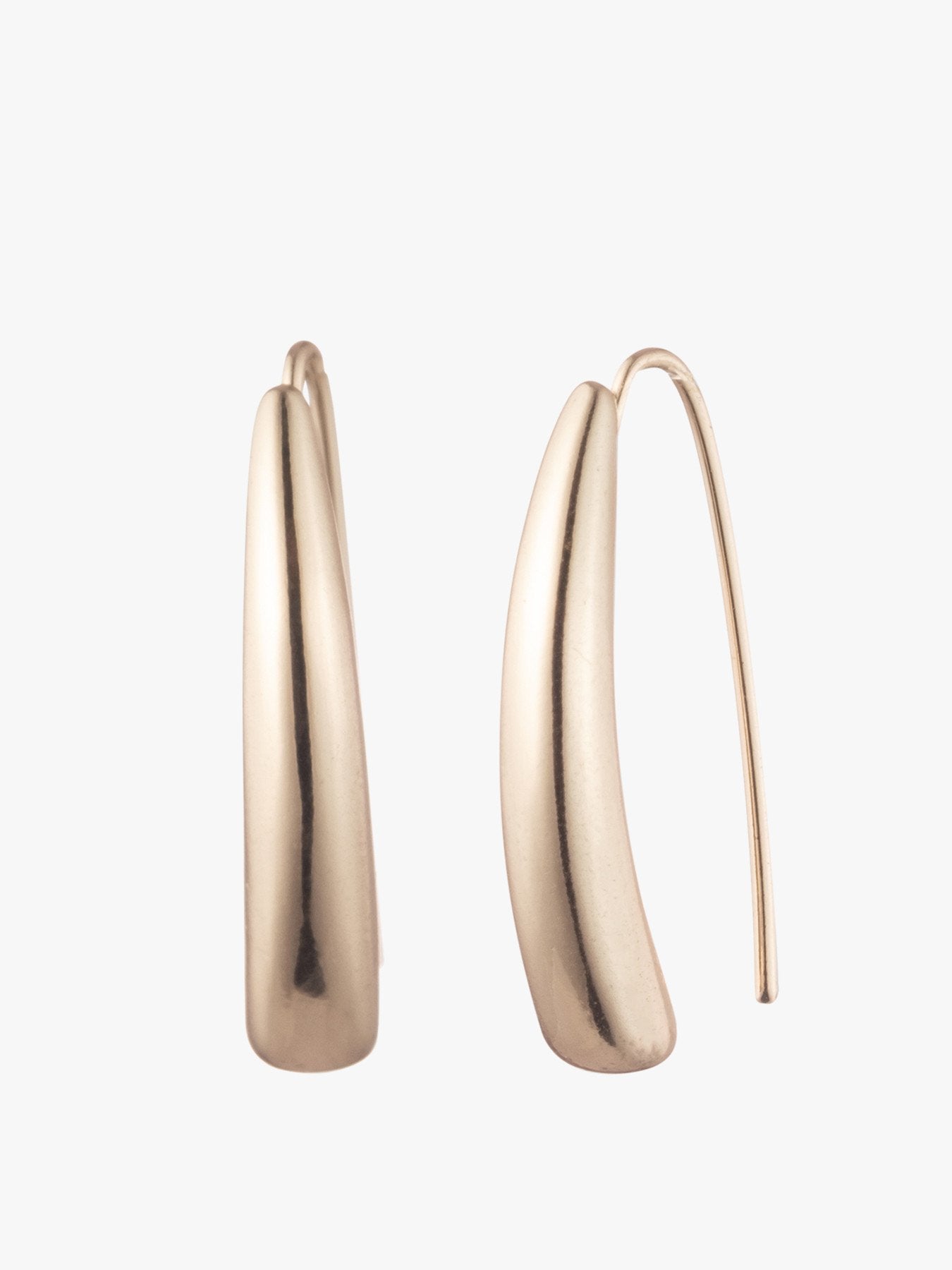 Gold Tone Polished Threader Earrings