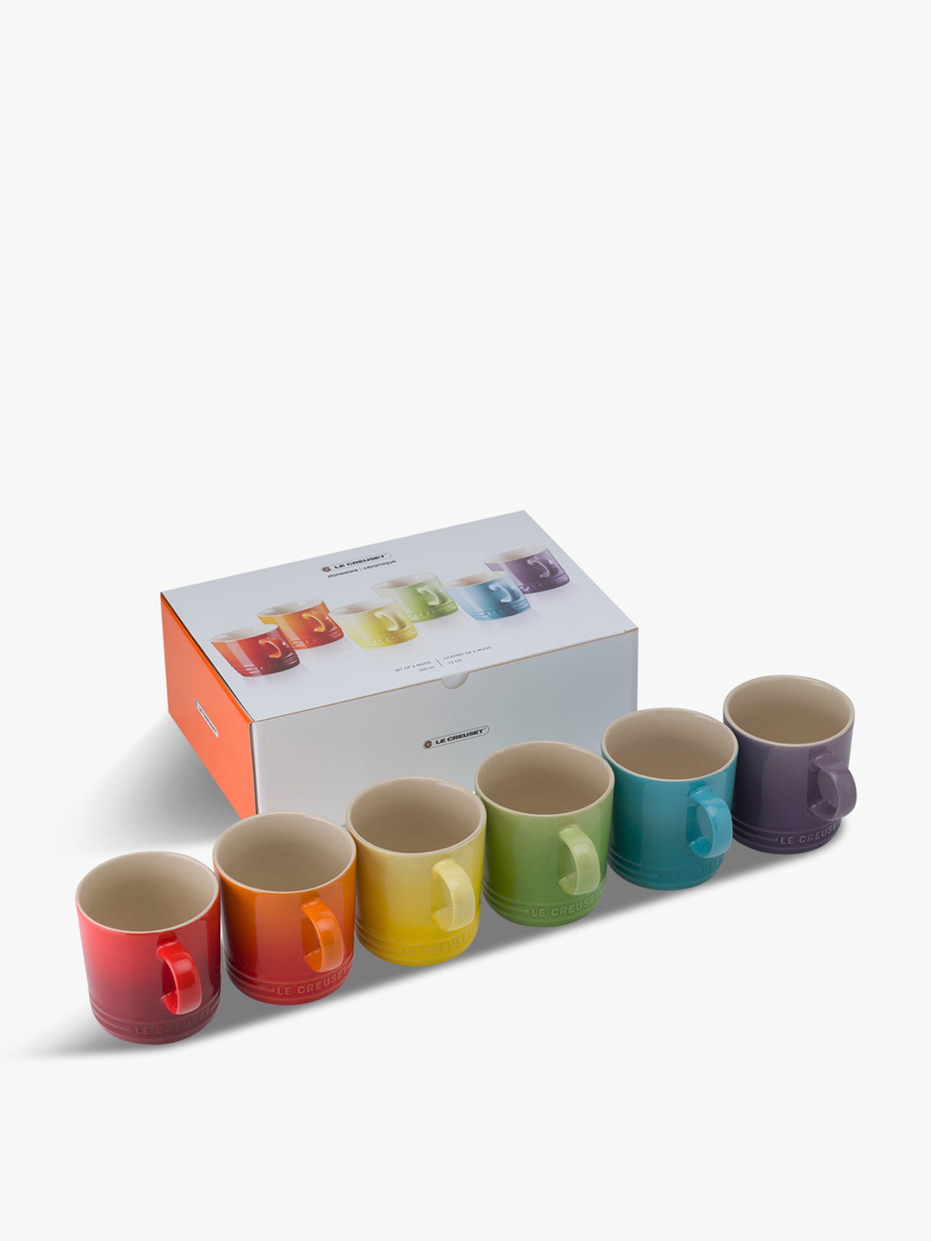 Stoneware Rainbow Stoneare Mugs Set of 6