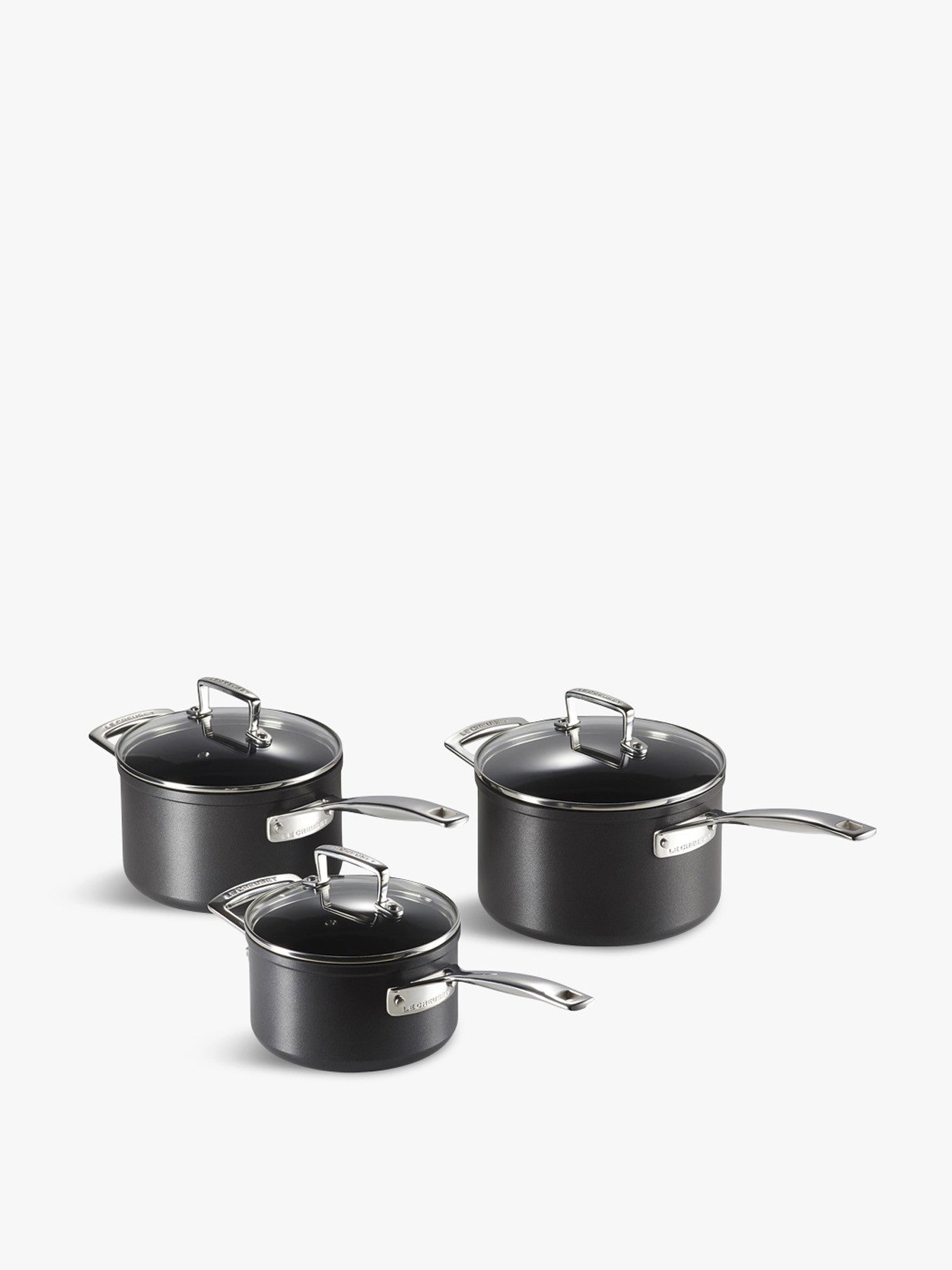 Toughened Non Stick Saucepan Set of 3