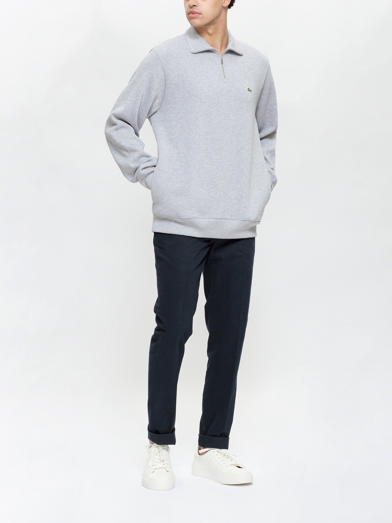 Zip Collar Cotton Sweatshirt