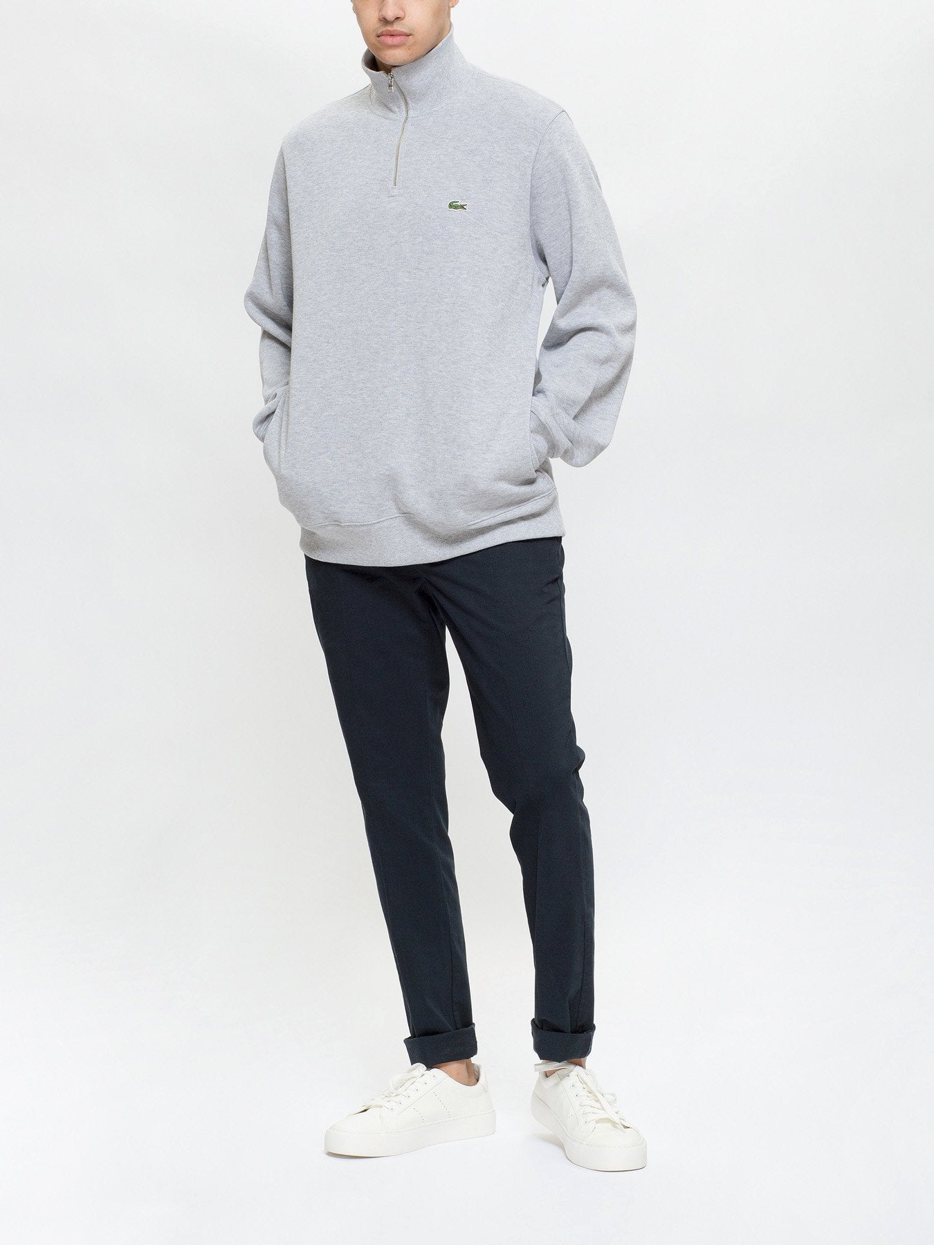 Zip Collar Cotton Sweatshirt