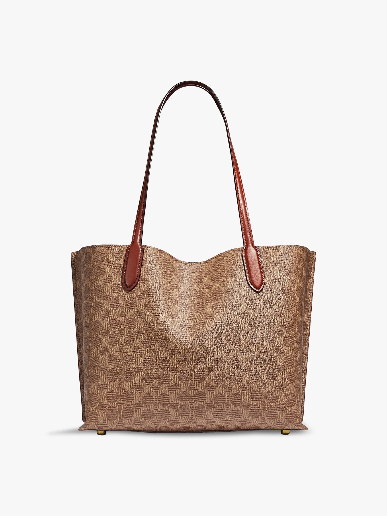Willow Tote In Signature Canvas Tan Rust